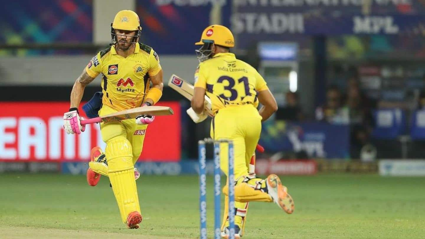 IPL 2021 फाइनल: पहले खेलते हुए चेन्नई ने बनाए 192 रन, डु प्लेसिस ने लगाया अर्धशतक