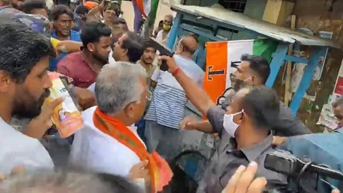 भाजपा के राष्ट्रीय उपाध्यक्ष दिलीप घोष के साथ हुई धक्का-मुक्की भाजपा के राष्ट्रीय उपाध्यक्ष दिलीप घोष के साथ हुई धक्का-मुक्की
