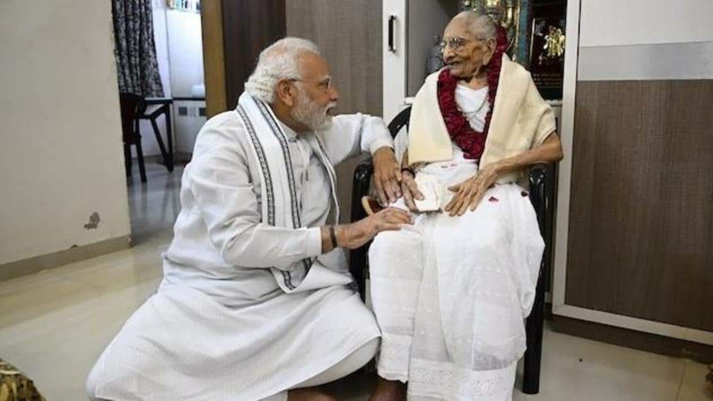 99 साल की हुईं हीराबेन, जन्मदिन पर मां से मिलने गांधीनगर पहुंचे प्रधानमंत्री मोदी