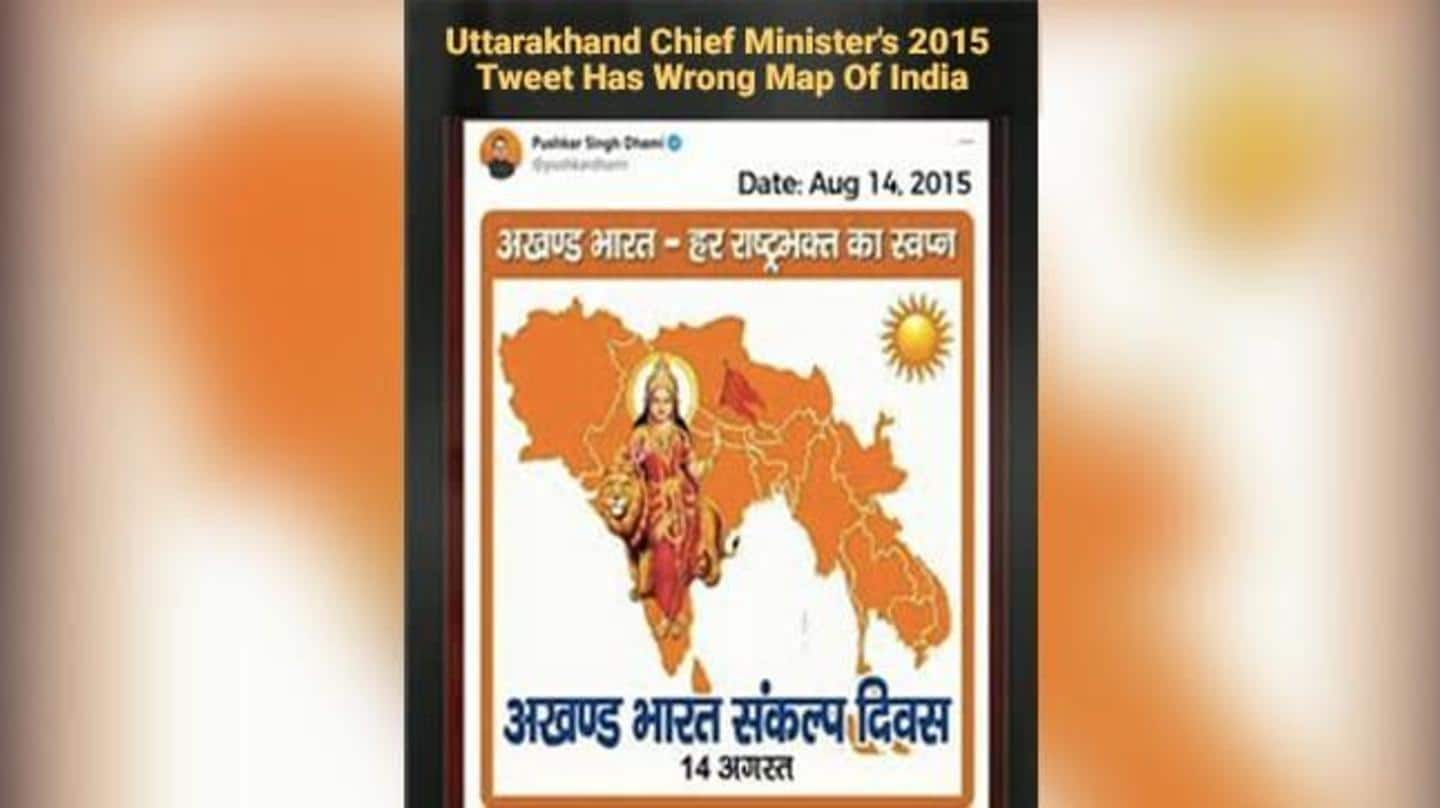 धामी ने 2015 में ट्वीट की थी विवादित तस्वीर धामी ने 2015 में ट्वीट की थी विवादित तस्वीर