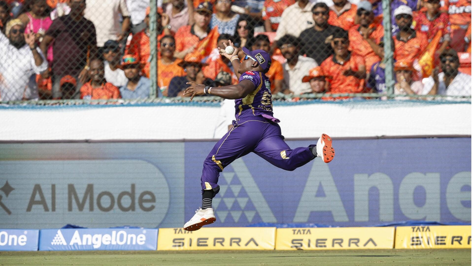 SRH बनाम KKR: रोवमैन पॉवेल ने पकड़ा ऐसा अद्भुत कैच, जमीन पर गिरे तो टूटा चश्मा