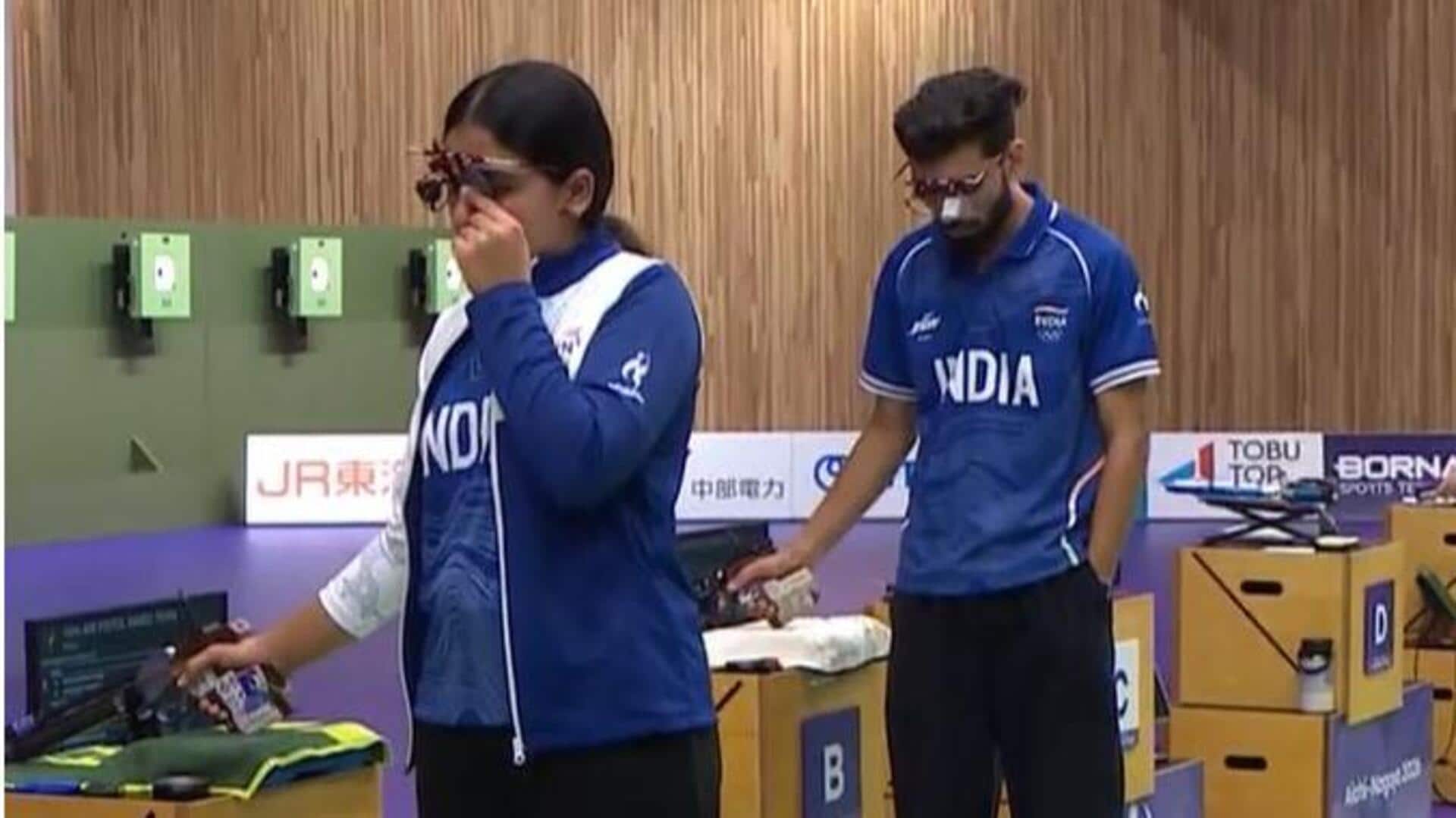एशियाई खेल 2026: निशानेबाजी में कमलजीत और सुरुचि सिंह ने मिलकर जीता स्वर्ण पदक 