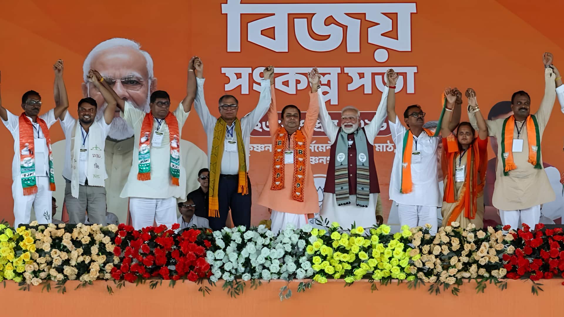 पश्चिम बंगाल में प्रधानमंत्री मोदी की रैली, बोले- पहले चरण में TMC का अहंकार टूट गया