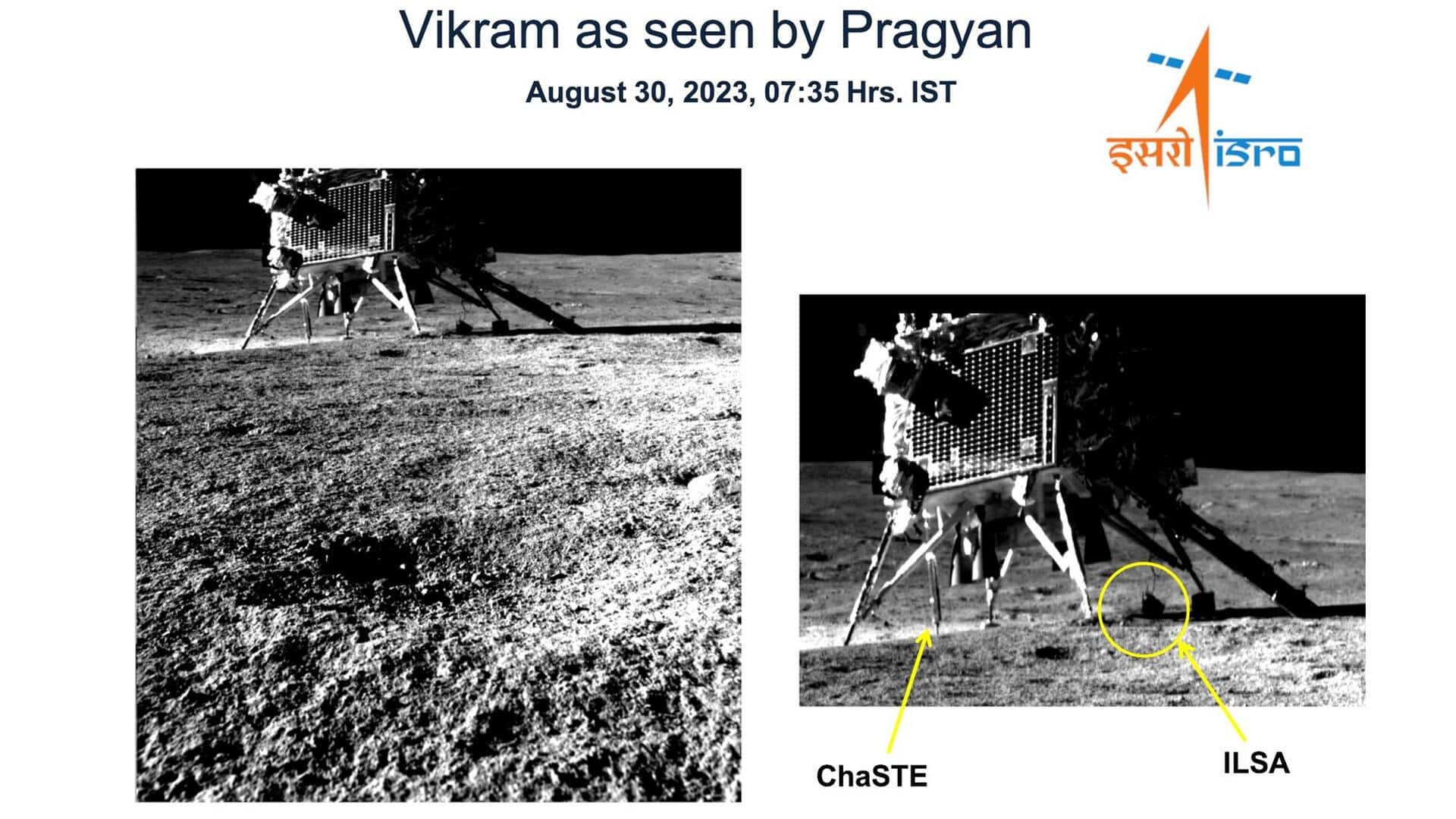 चंद्रयान-3 के रोवर प्रज्ञान ने खींची विक्रम लैंडर की तस्वीर, बोला- स्माइल प्लीज