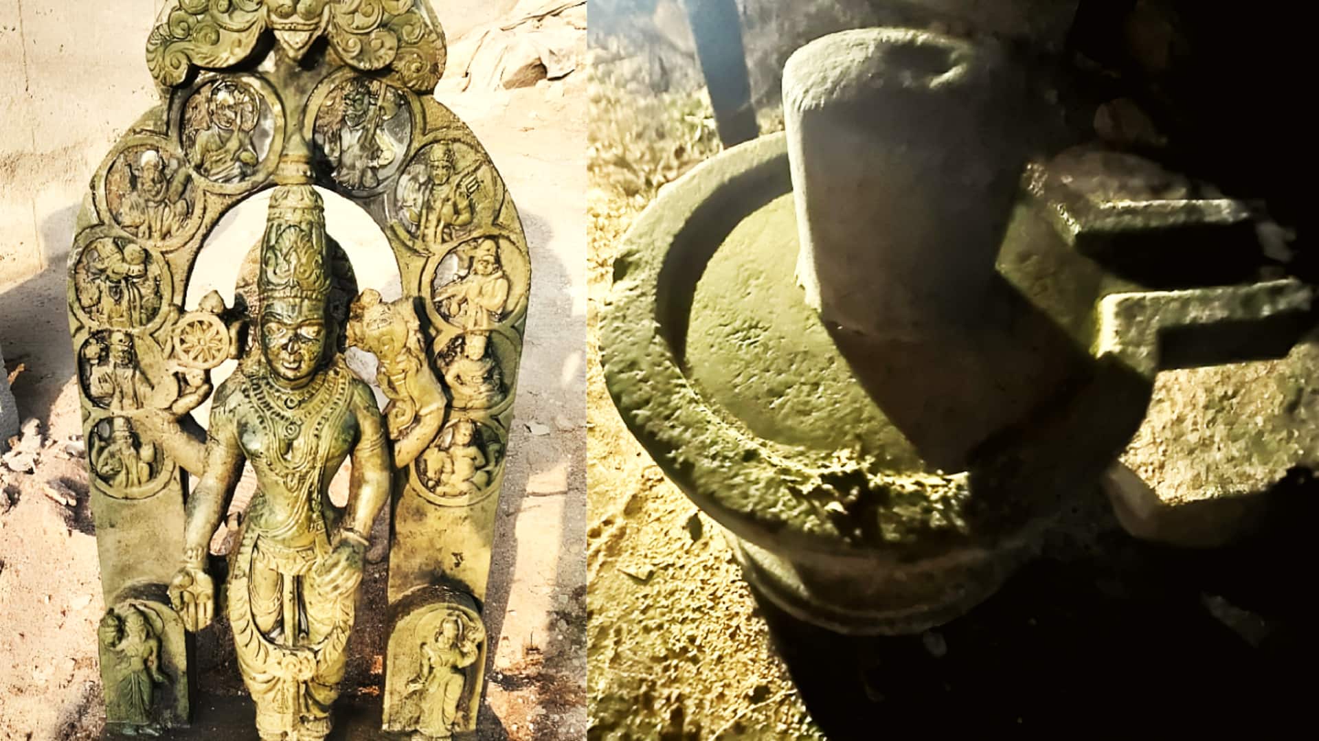 कर्नाटक: कृष्णा नदी में मिली भगवान विष्णु की 11वीं सदी की प्राचीन मूर्ति और शिवलिंग