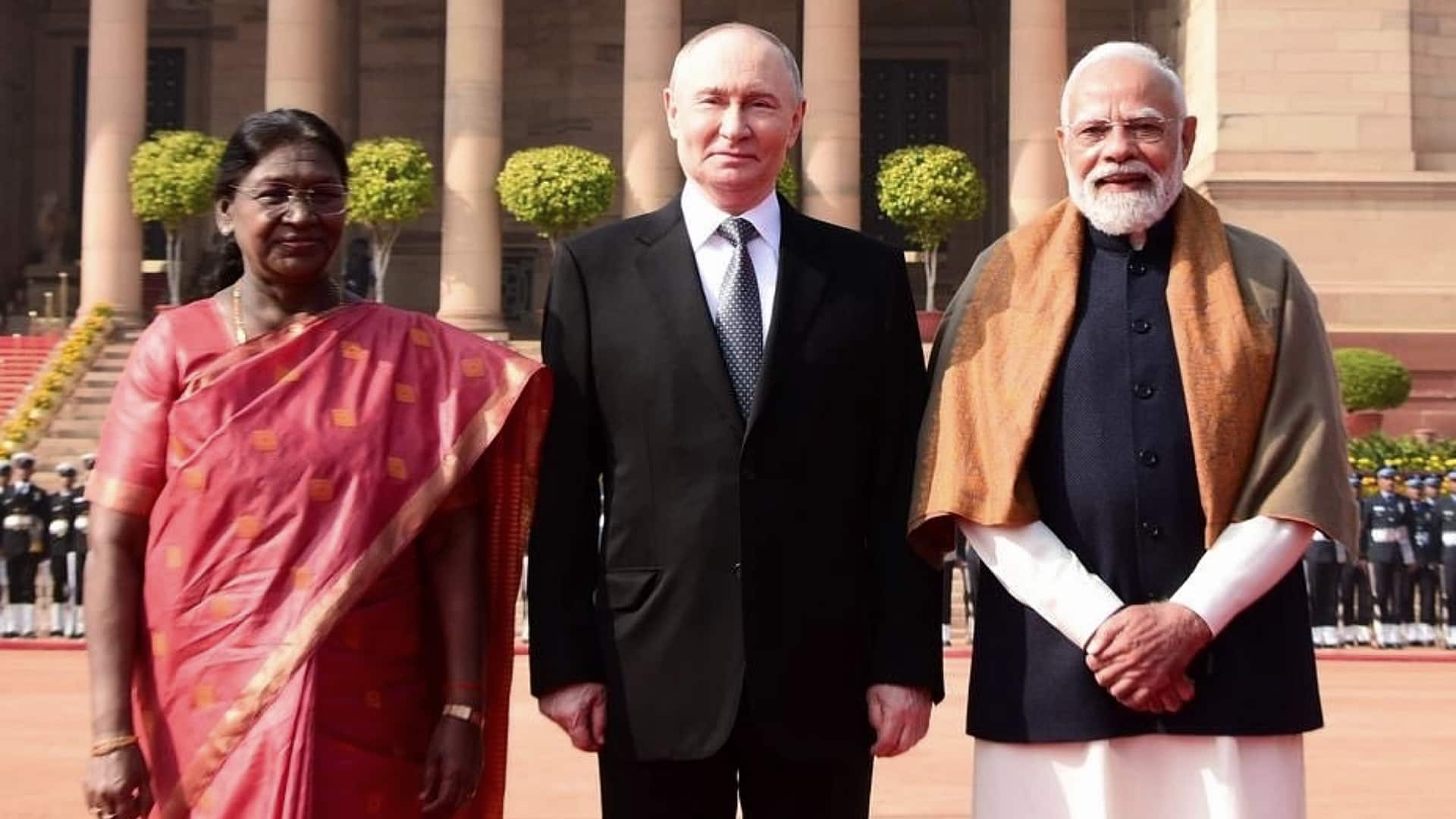 राष्ट्रपति भवन में व्लादिमीर पुतिन का औपचारिक स्वागत, प्रधानमंत्री मोदी बोले- भारत शांति का पक्षधर