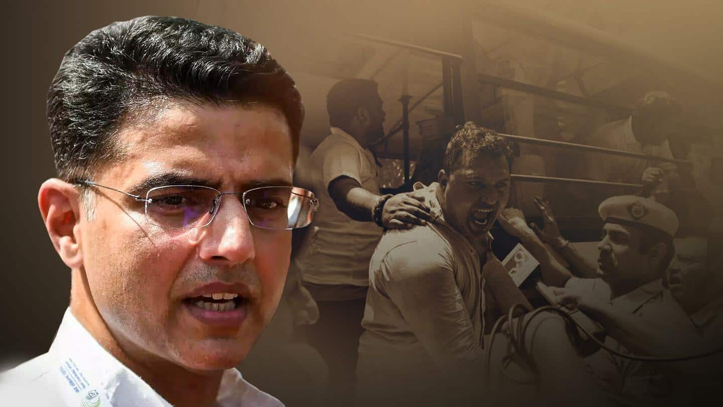 राहुल से पूछताछ: सचिन पायलट हिरासत में; पुलिस पर कांग्रेस कार्यालय में घुसने का आरोप