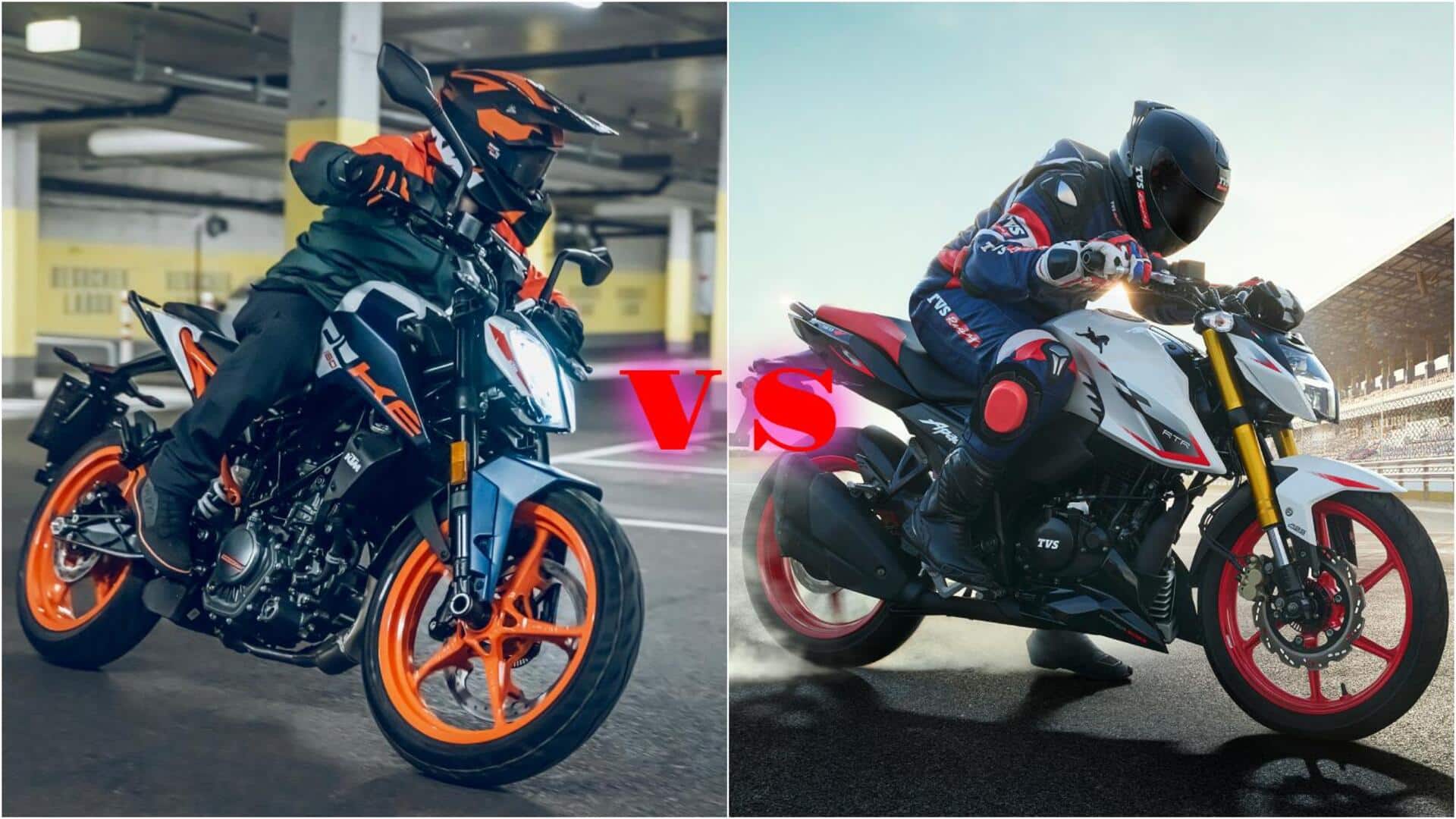 क्या TVS अपाचे RTR 160 4V को टक्कर दे पाएगी KTM ड्यूक 160? तुलना से समझें 