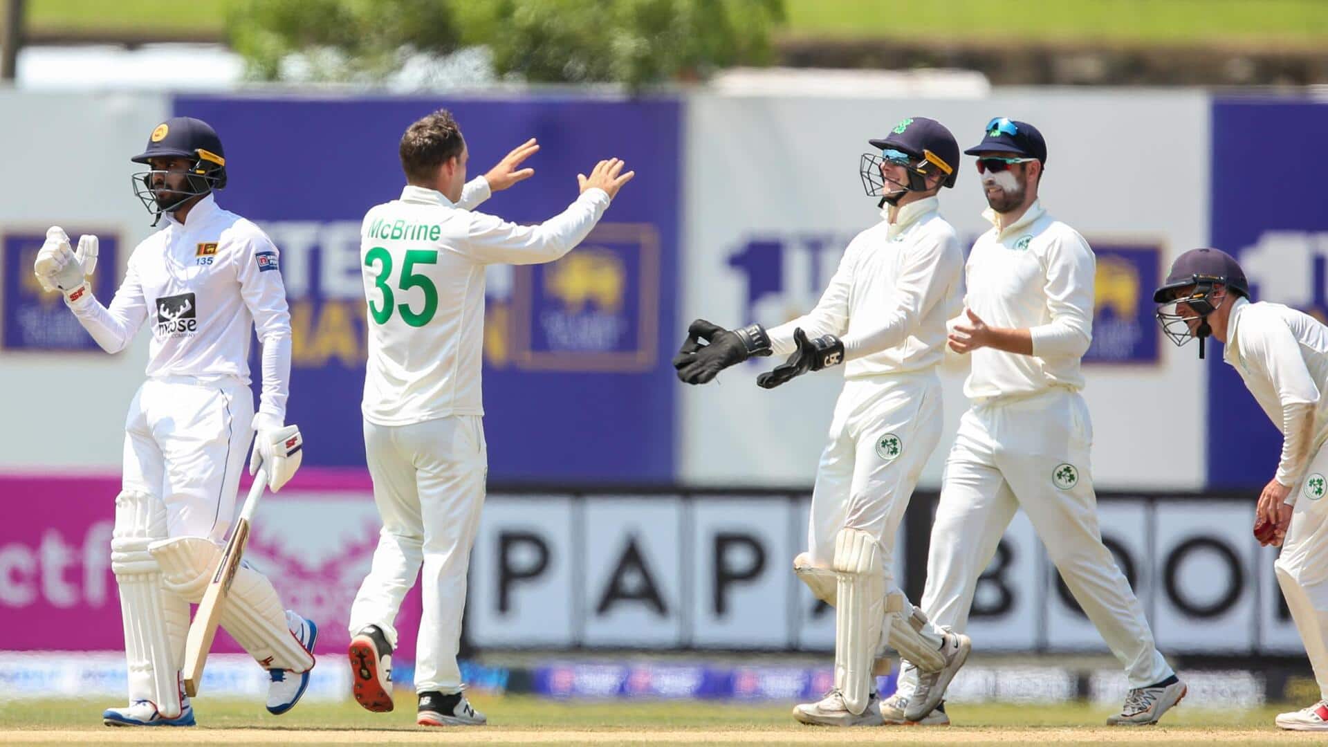 पहला टेस्ट: दूसरे दिन प्रभात जयसूर्या ने झटके 5 विकेट, श्रीलंका के खिलाफ आयरिश पारी लड़खड़ाई 