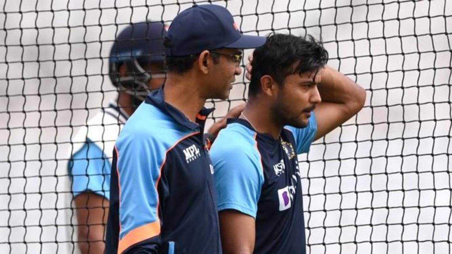 इंग्लैंड बनाम भारत: मयंक अग्रवाल पहले टेस्ट से बाहर, नेट प्रैक्टिस के दौरान हुए चोटिल