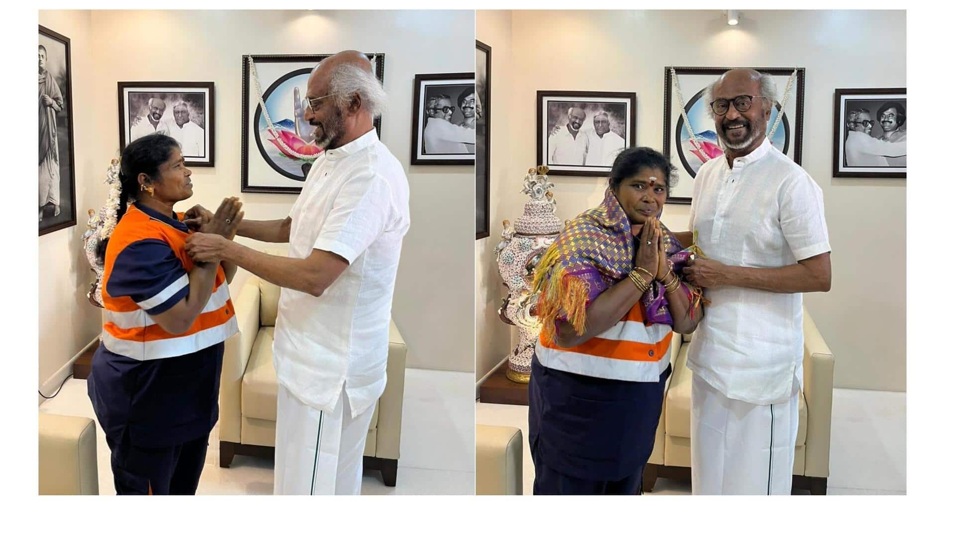 रजनीकांत ने चेन्नई की सफाईकर्मी पद्मा को किया सम्मानित, किया था ये नेक काम