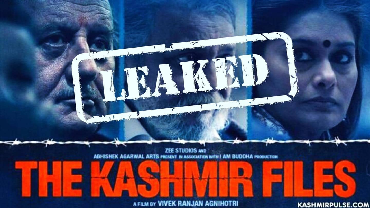 ऑनलाइन लीक हुई विवेक अग्निहोत्री की फिल्म 'द कश्मीर फाइल्स'
