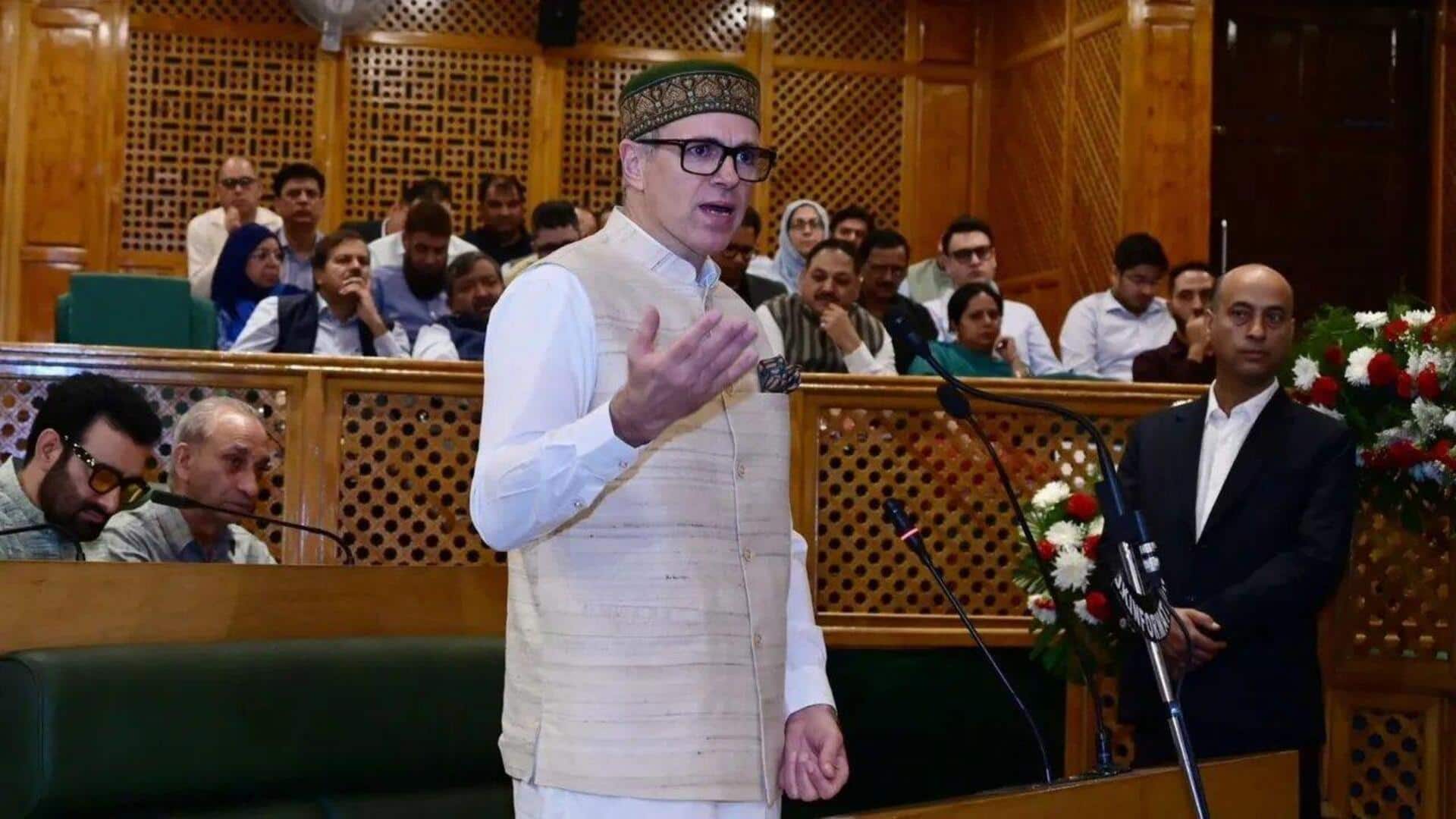 मुख्यमंत्री उमर अब्दुल्ला ने विधानसभा में पेश किया पूर्ण राज्य के दर्जे की बहाली का प्रस्ताव