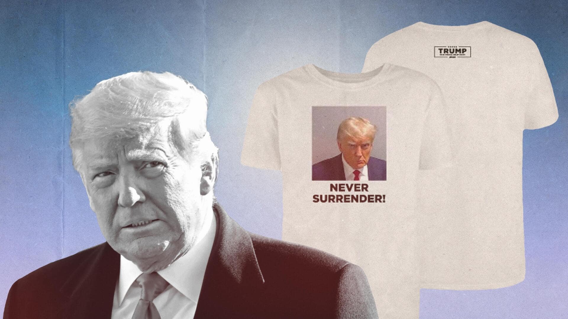 अमेरिका: पूर्व राष्ट्रपति डोनाल्ड ट्रंप के मग शॉट की टी-शर्ट लॉन्च, इतनी है कीमत