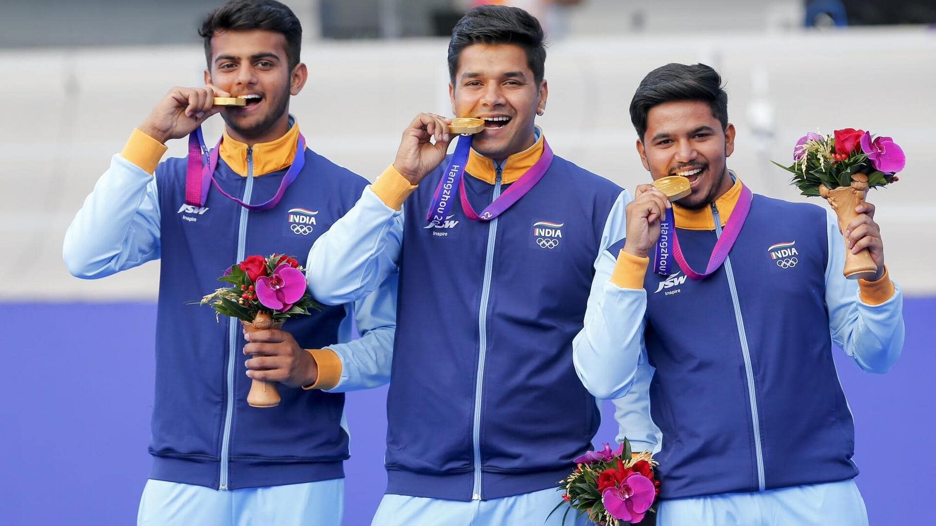 एशियाई खेल: भारत की पुरुष कंपाउंड तीरंदाजी टीम ने जीता स्वर्ण पदक