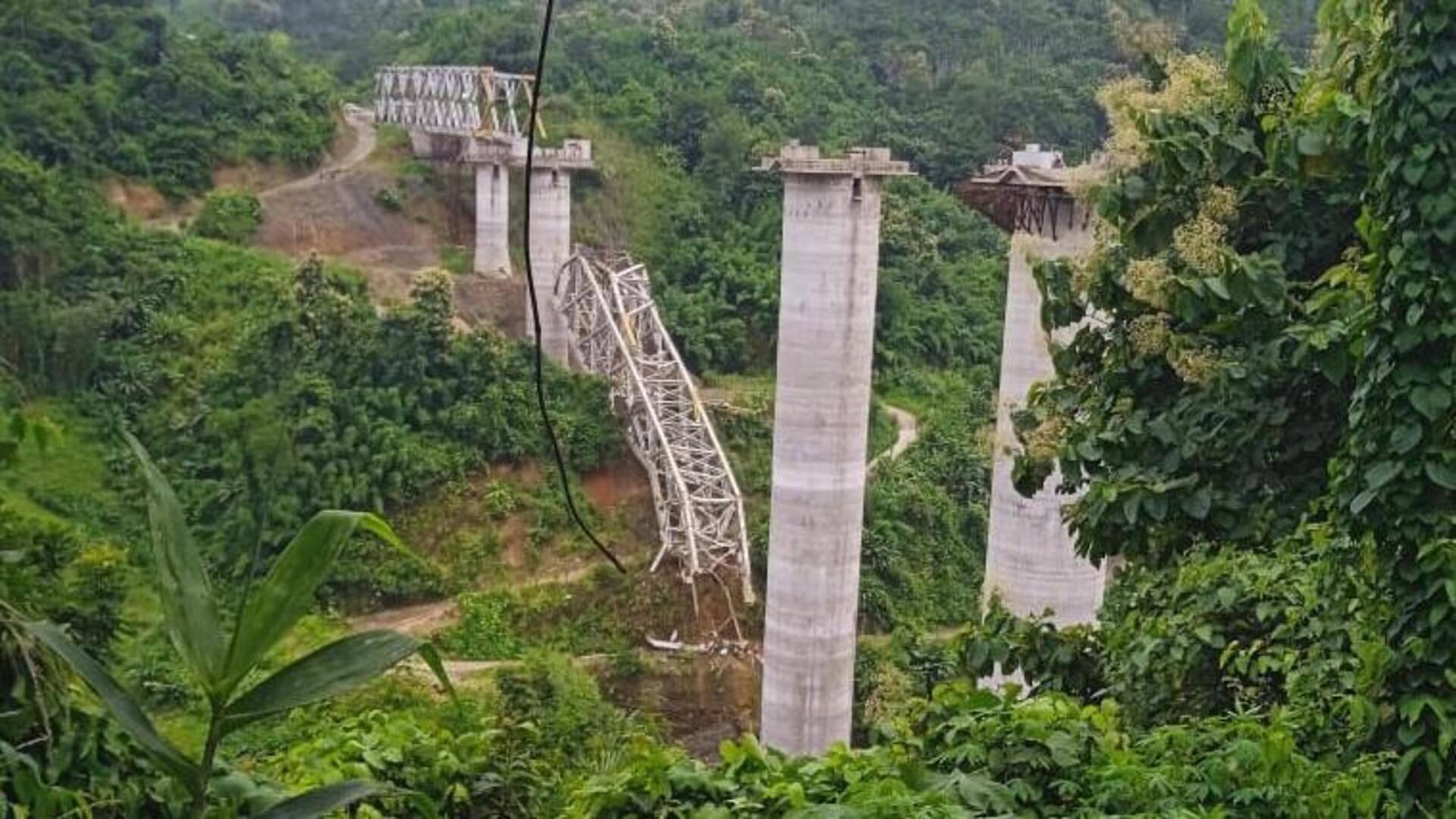 मिजोरम में रेलवे का निर्माणाधीन पुल गिरा, 17 मजदूरों की मौत