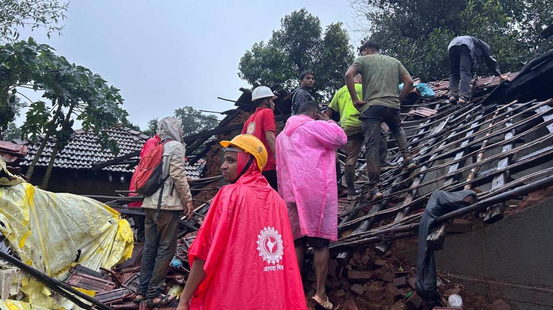 महाराष्ट्र: रायगढ़ में भूस्खलन के मलबे में दबा पूरा का पूरा गांव, 5 की मौत