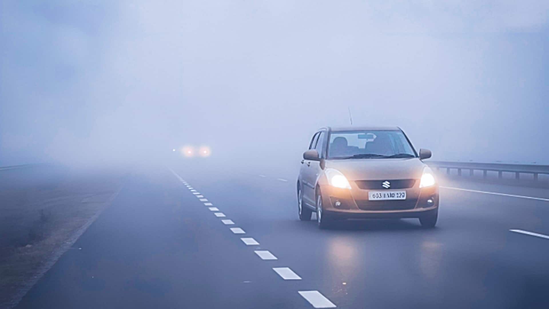 हरियाणा के दिल्ली-सोनीपत मार्ग पर कोहरे की वजह से दृश्यता घटी, कई वाहनों की टक्कर