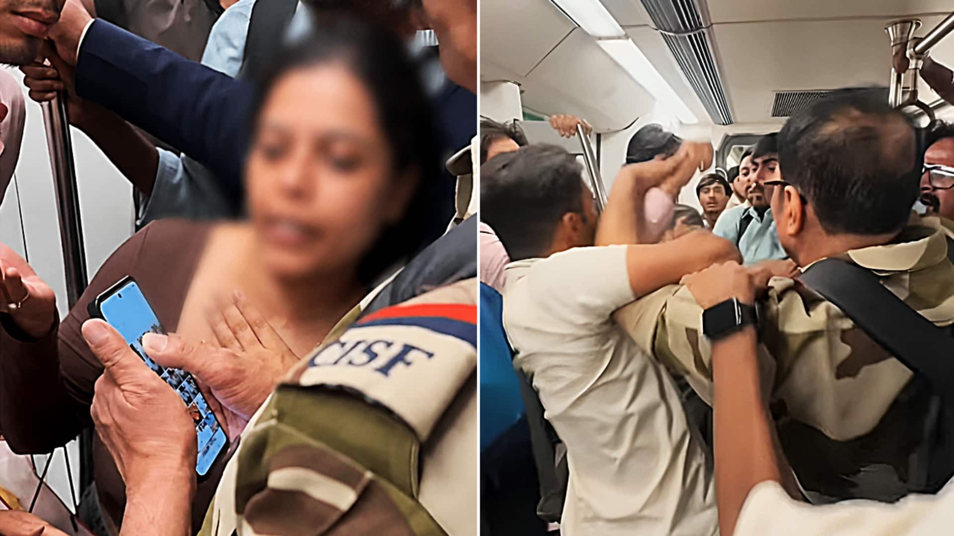 दिल्ली मेट्रो में CISF जवान पर महिला का फोटो खींचने का आरोप, लोगों ने कॉलर पकड़ा