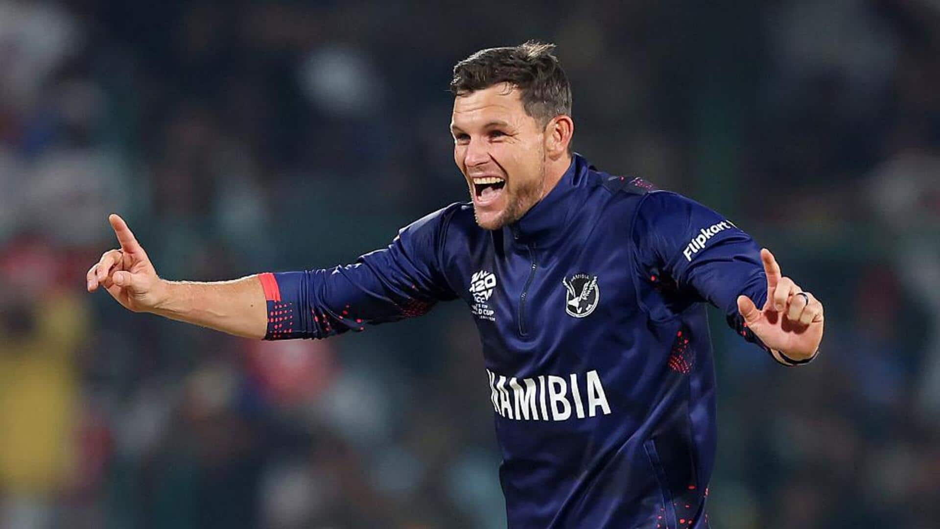 टी-20 विश्व कप 2026: नामीबिया के कप्तान गेरहार्ड इरास्मस ने भारत के खिलाफ लिए 4 विकेट