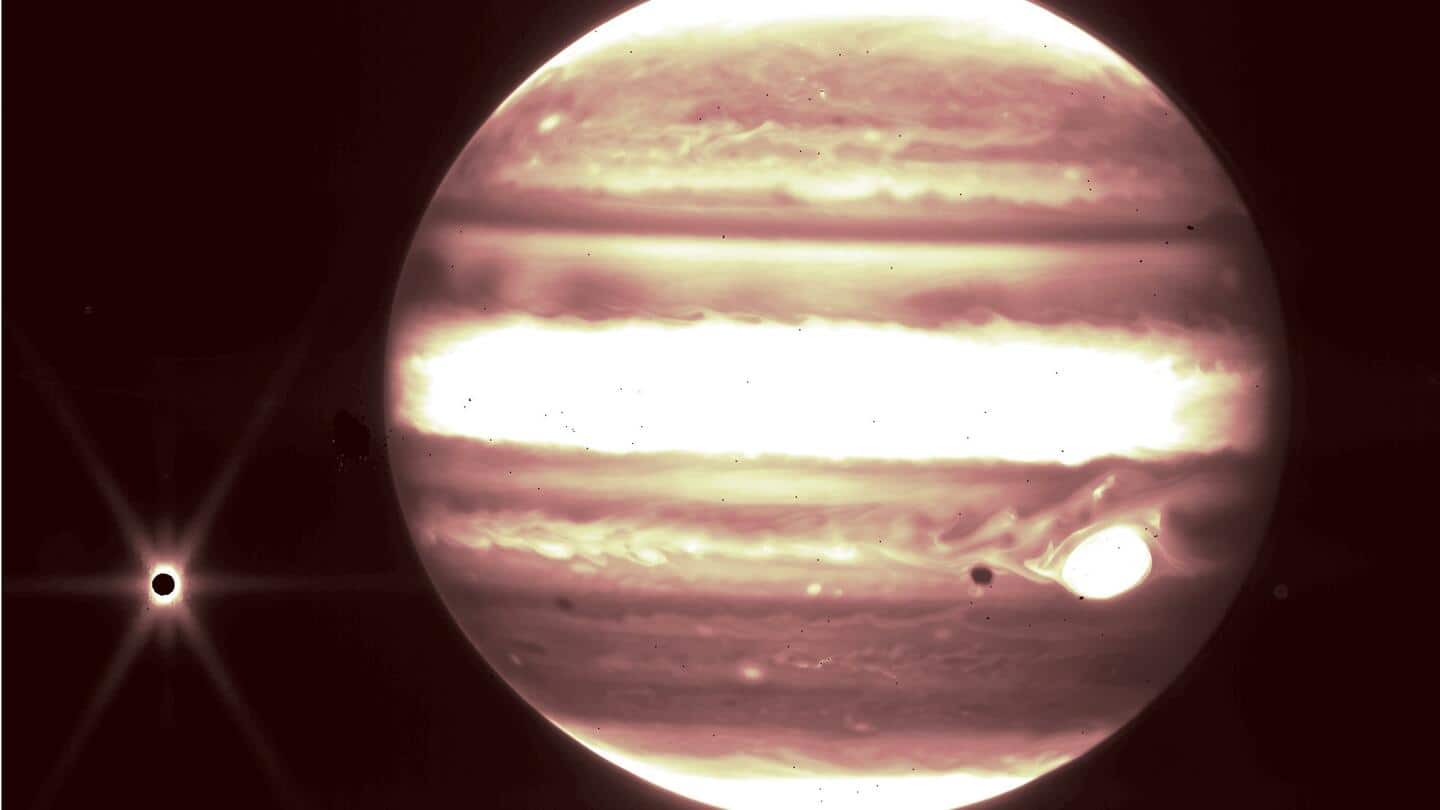 जेम्स वेब स्पेस टेलीस्कोप के जरिए सामने आई बृहस्पति ग्रह की फोटो, उपग्रह यूरोपा भी दिखा