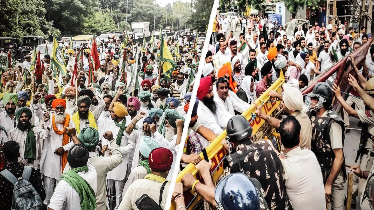 लखीमपुर खीरी हिंसा के विरोध में पंजाब और हरियाणा के किसानों ने किया प्रदर्शन