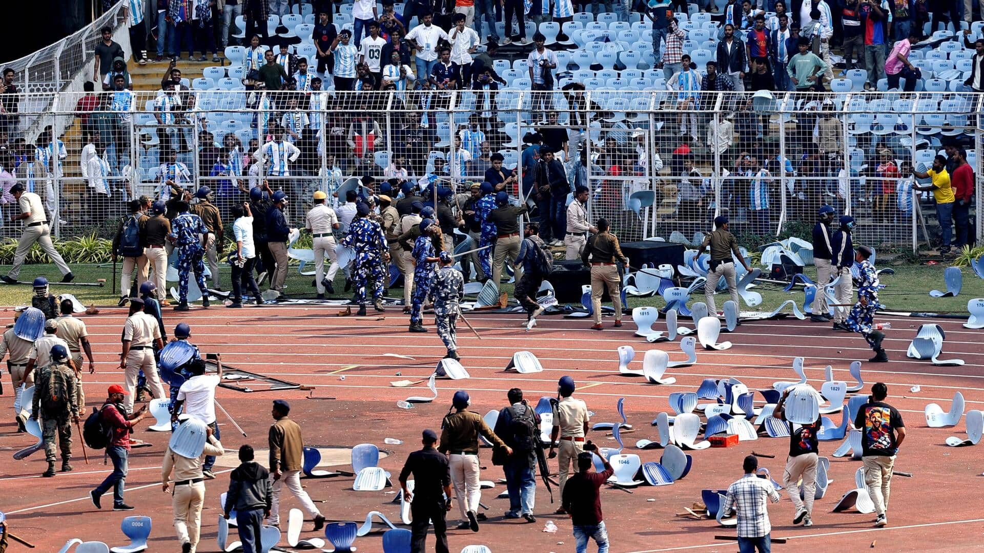 मेसी के कार्यक्रम के बाद कोलकाता के साल्ट लेक स्टेडियम में तोड़फोड़ करने वाले 2 गिरफ्तार