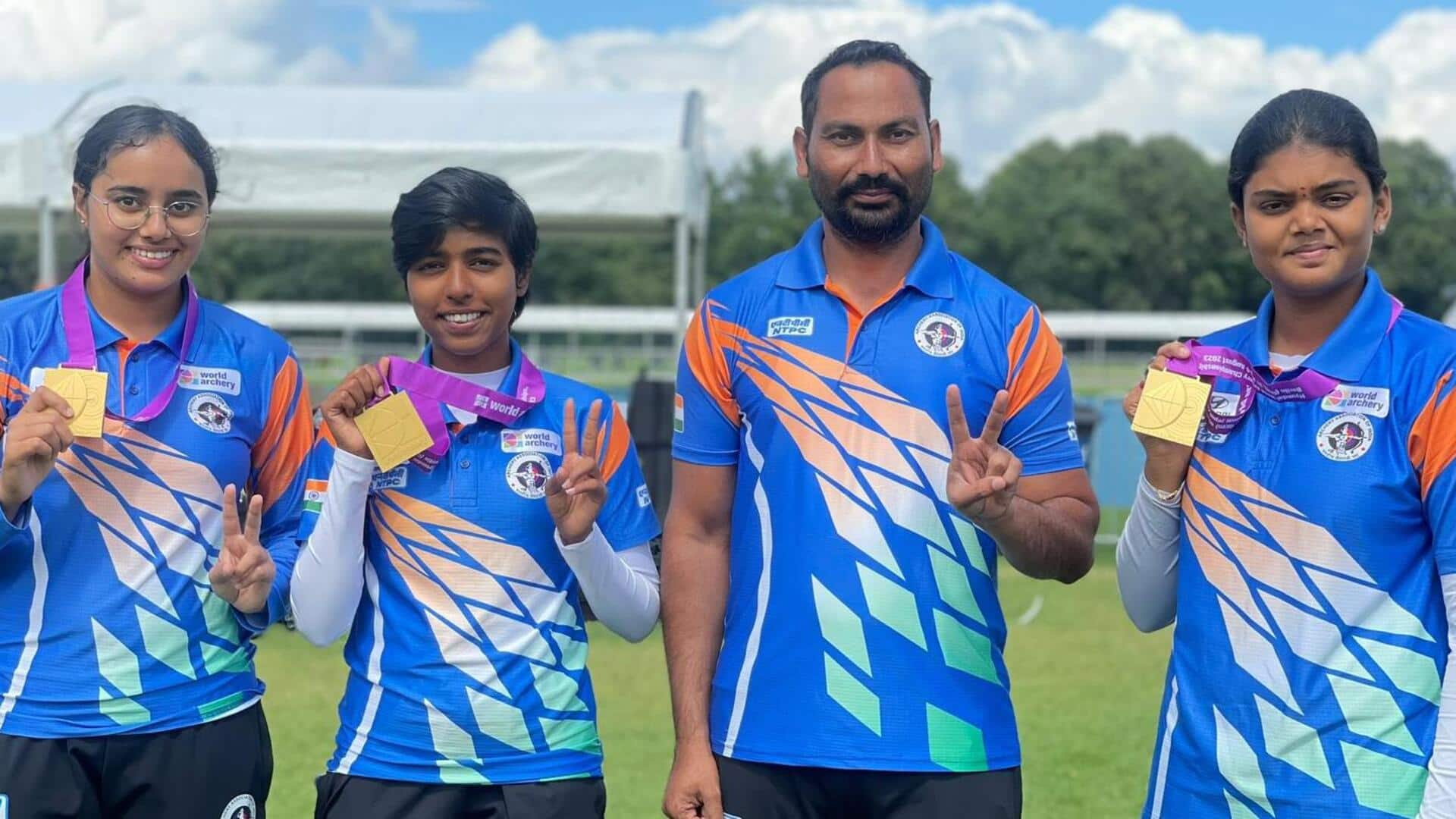 विश्व तीरंदाजी चैंपियनशिप: भारत की महिला कंपाउंड टीम ने जीता गोल्ड, प्रधानमंत्री मोदी ने दी बधाई