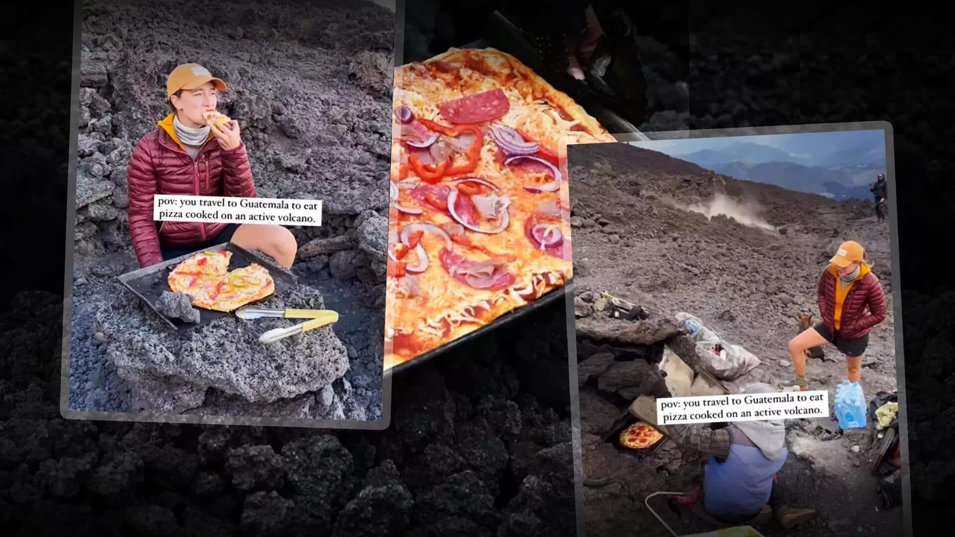 महिला ने खाया ग्वाटेमाला के सक्रिय ज्वालामुखी पर पका पिज्जा, देखें वायरल वीडियो