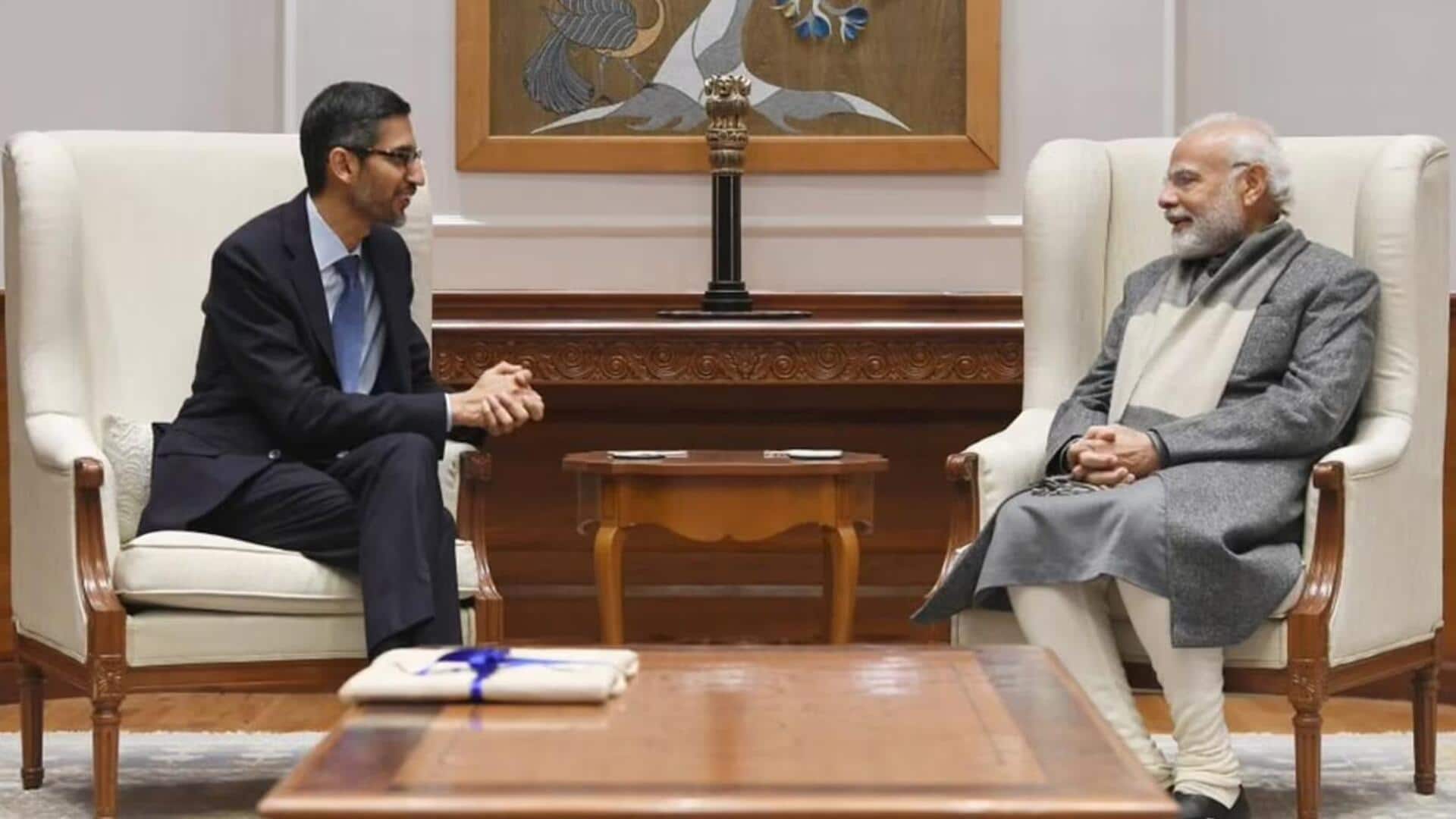 गूगल CEO सुंदर पिचई ने AI हब स्थापित करने को लेकर प्रधानमंत्री मोदी से की बात गूगल CEO सुंदर पिचई ने AI हब स्थापित करने को लेकर प्रधानमंत्री मोदी से की बात
