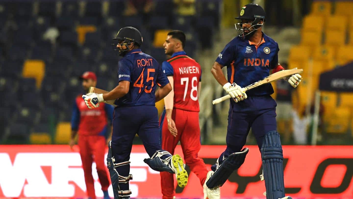 टी-20 विश्व कप: रोहित-राहुल ने लगाए अर्धशतक, अफगानिस्तान को मिला 211 रनों का लक्ष्य