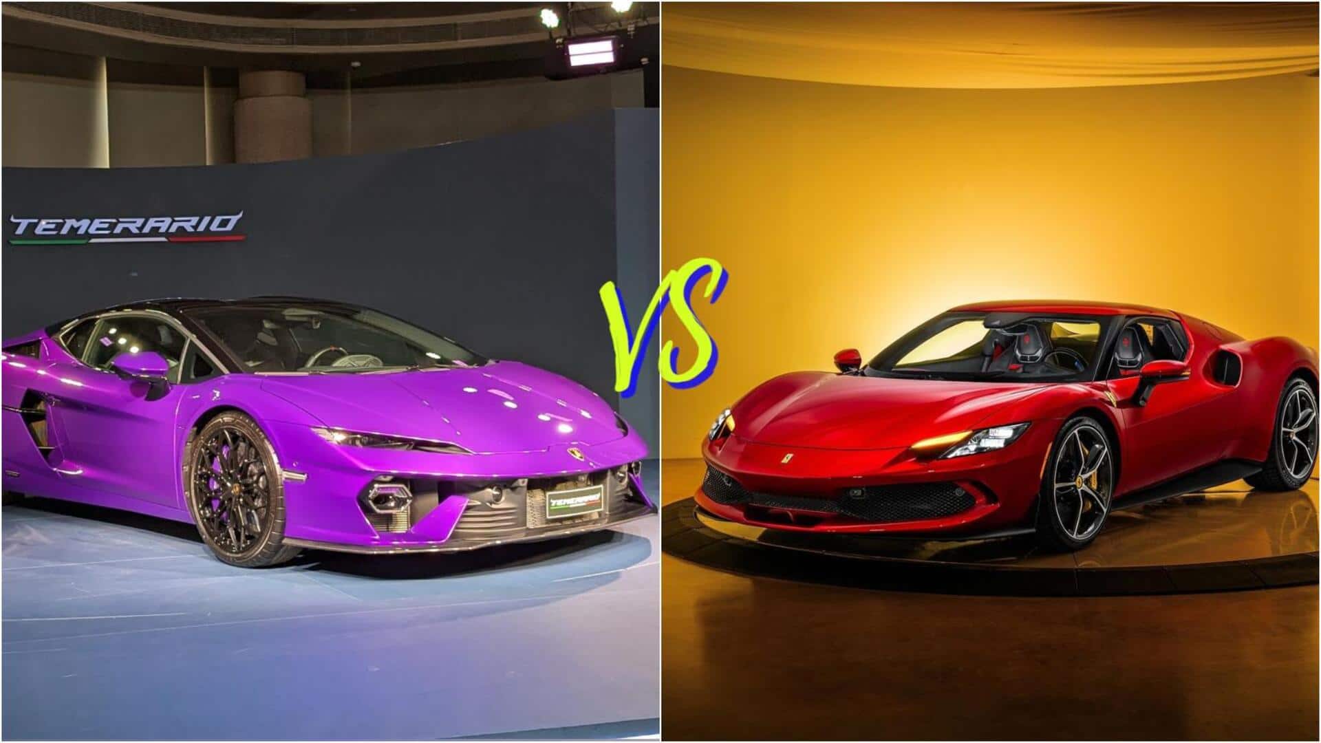 लेम्बोर्गिनी टेमेरारियो बनाम फेरारी 296 GTB: तुलना से समझिए कौनसी है बेहतर सुपरकार? लेम्बोर्गिनी टेमेरारियो बनाम फेरारी 296 GTB: तुलना से समझिए कौनसी है बेहतर सुपरकार?