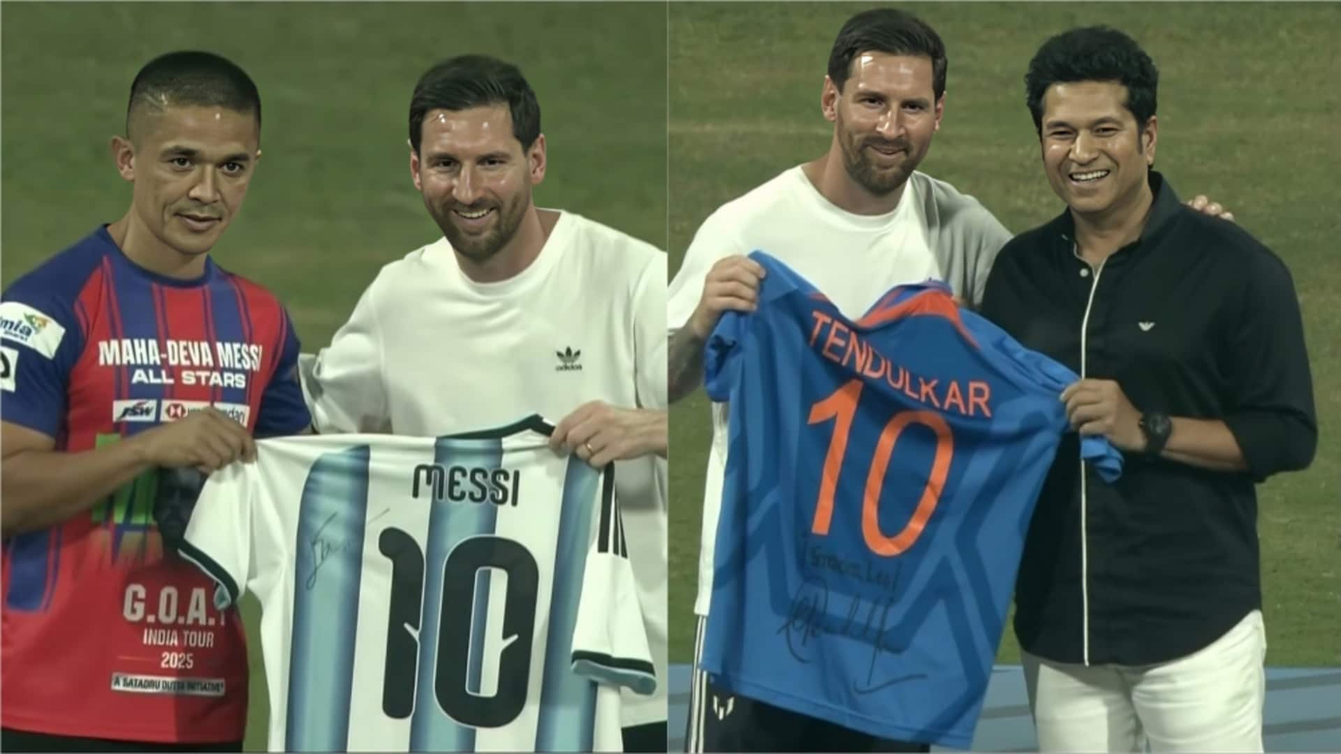 लियोनल मेसी मुंबई में सचिन तेंदुलकर और सुनील क्षेत्री से मिले, देखिए वीडियो