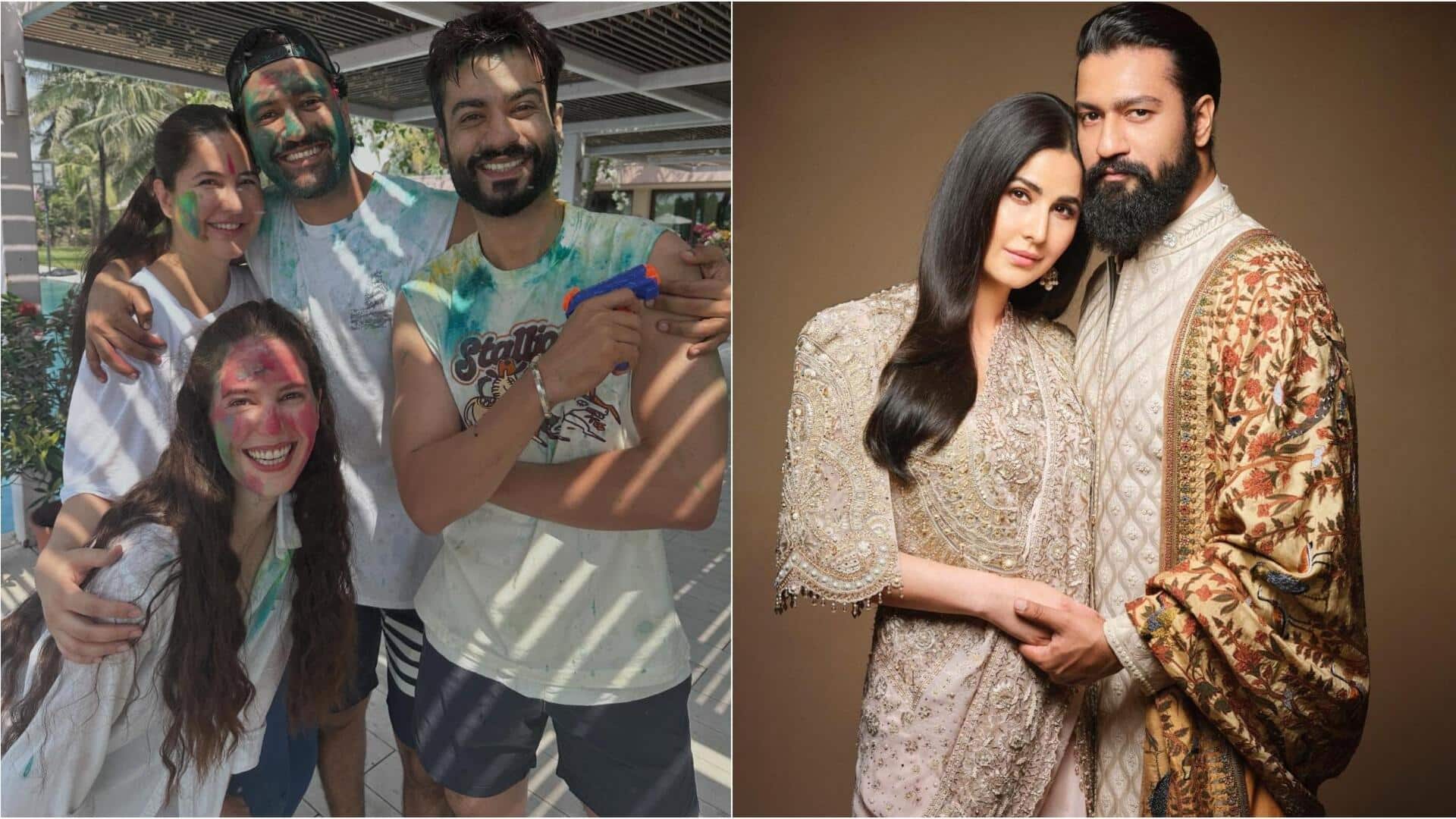 कैटरीना कैफ ने मां बनने के बाद मनाई पहली होली, विक्की कौशल संग यूं आईं नजर