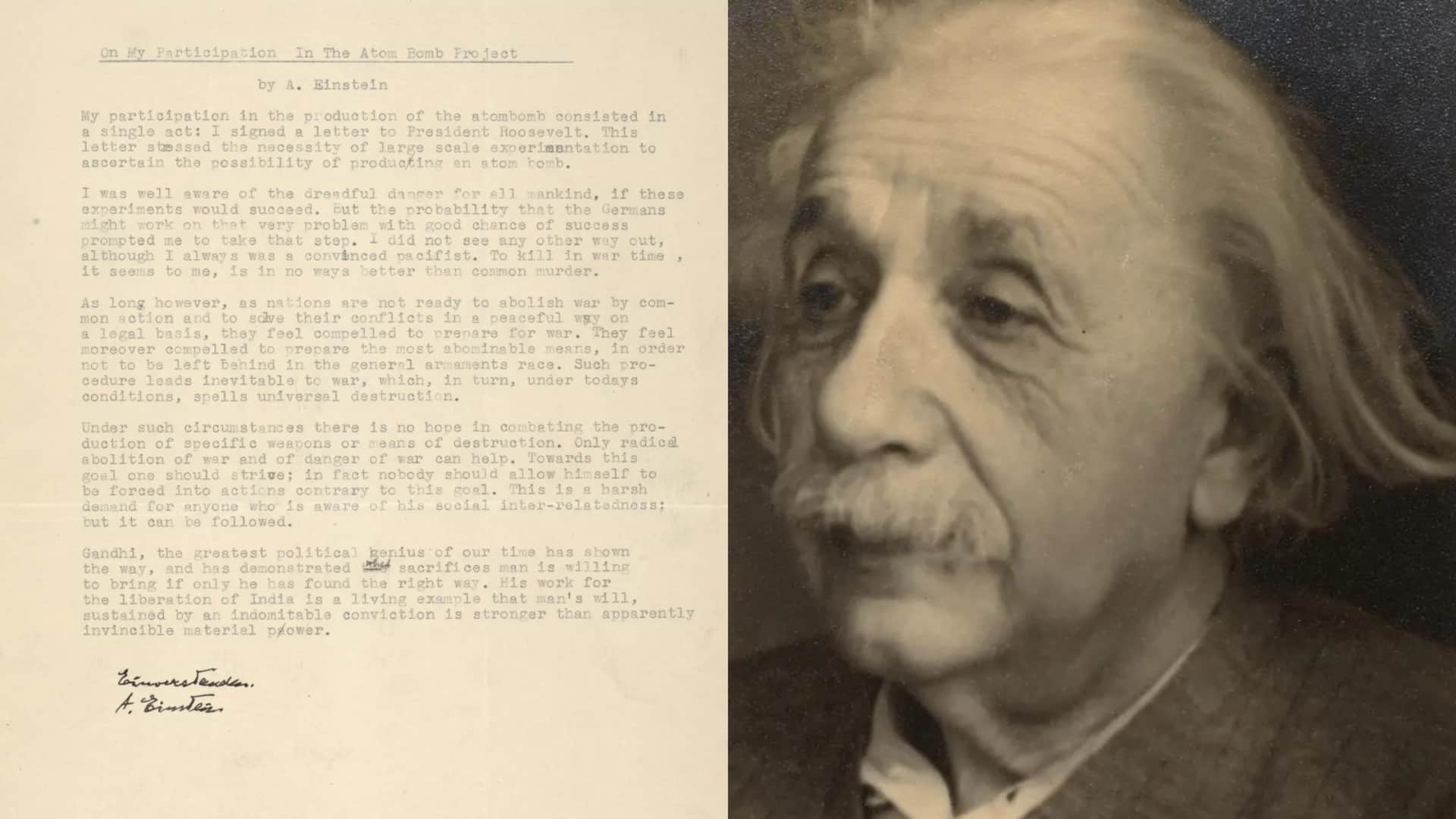 अल्बर्ट आइंस्टीन का युद्ध-विरोधी पत्र हो रहा नीलाम, परमाणु बम को बताया था सबसे बड़ी गलती अल्बर्ट आइंस्टीन का युद्ध-विरोधी पत्र हो रहा नीलाम, परमाणु बम को बताया था सबसे बड़ी गलती