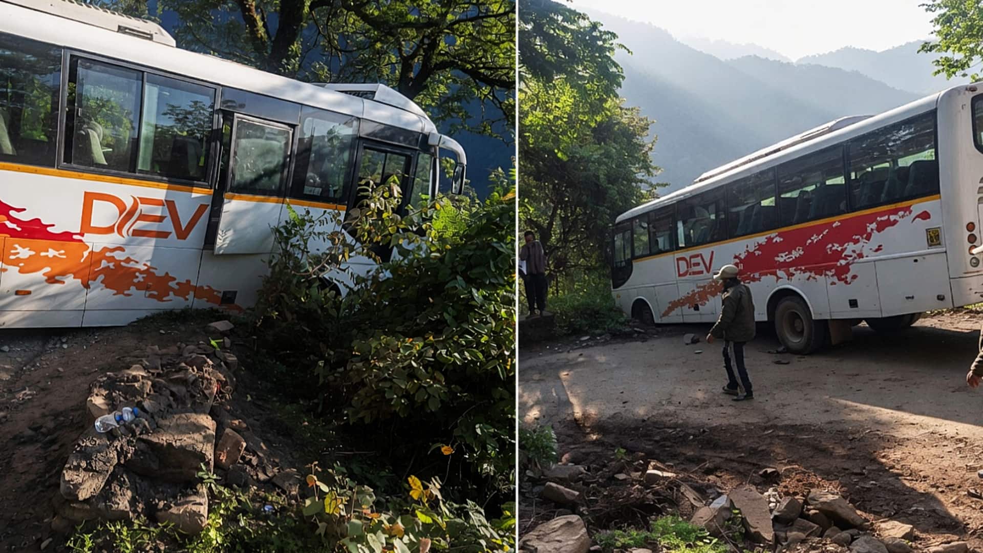 उत्तराखंड: रूद्रप्रयाग में बड़ा हादसा टला, केदारनाथ जा रही श्रद्धालुओं से भरी बस खाई में लटकी