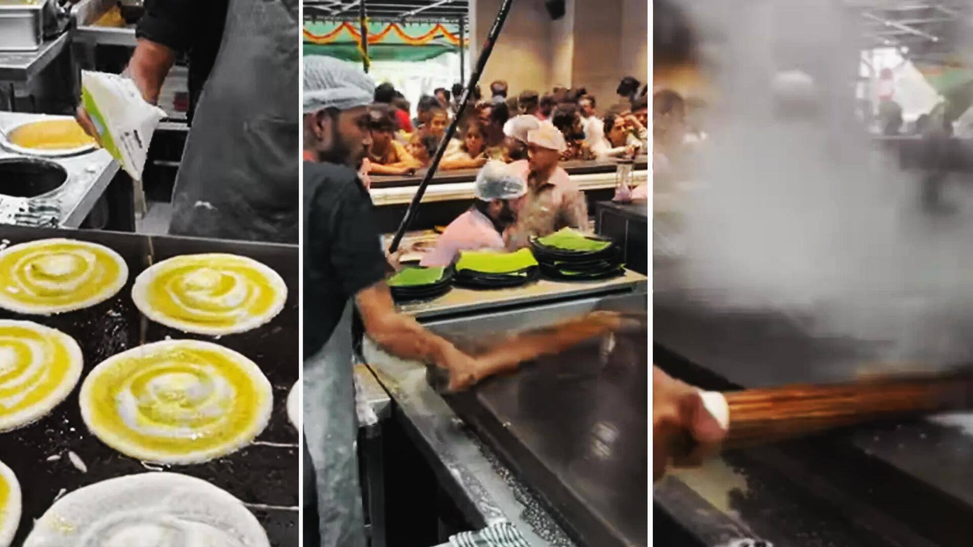 बेंगलुरू: रेस्टोरेंट कर्मचारी डोसा बनाने से पहले तवे पर फेरता है झाड़ू, वीडियो देखकर भड़के यूजर्स  