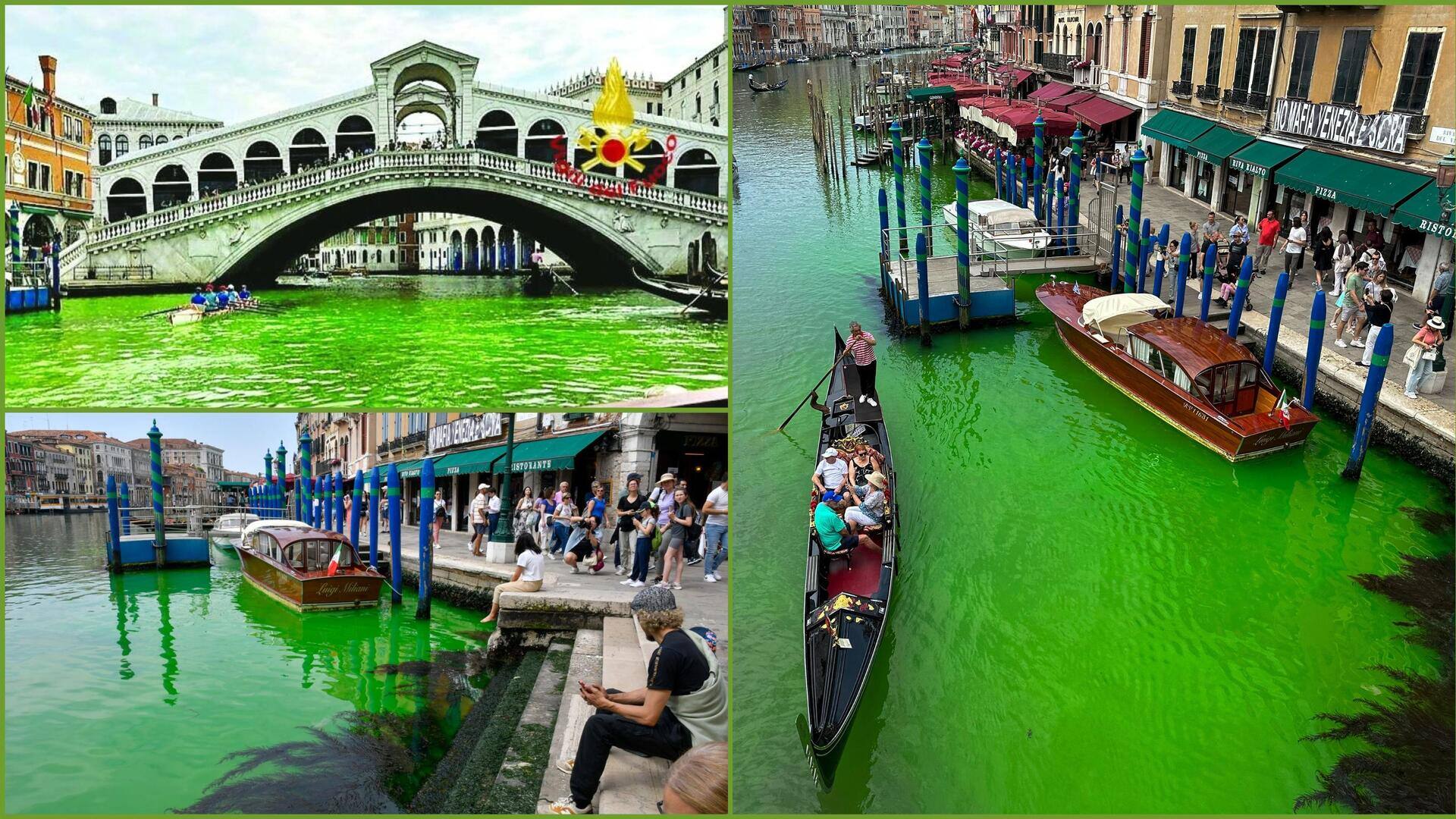 इटली: वेनिस की ग्रैंड कैनाल के पानी का रंग बदला, जांच में जुटी पुलिस
