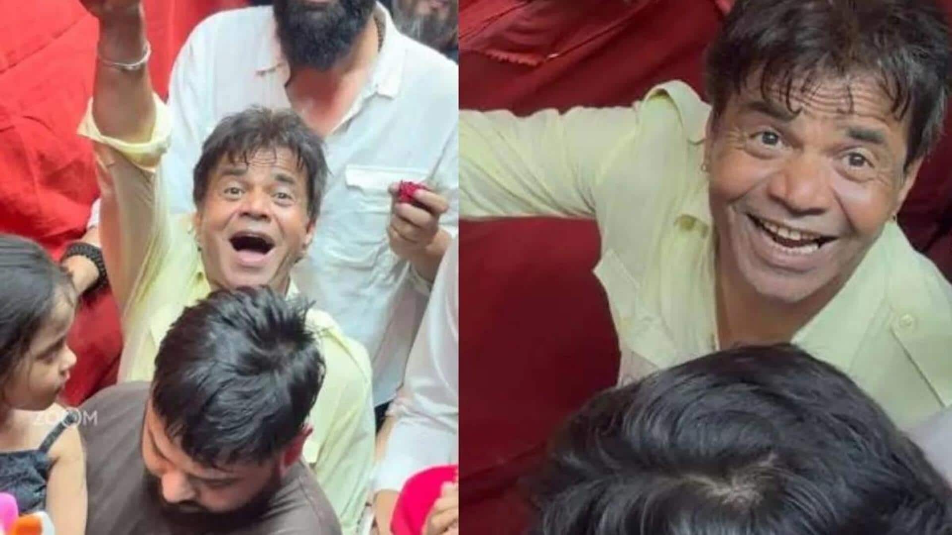 लालबागचा राजा के दरबार पहुंचे राजपाल यादव, आम जनता के साथ मिलकर किए दर्शन