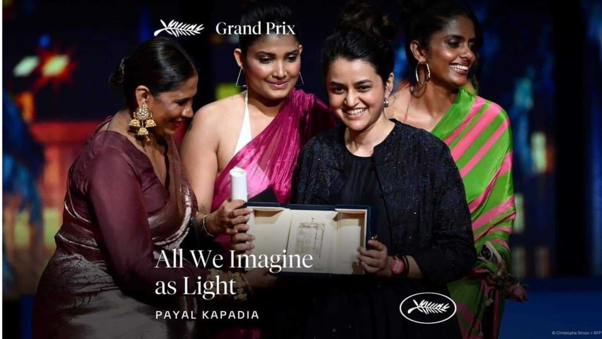 कान्स में ग्रैंड प्रिक्स पुरस्कार जीतने वाली पहली भारतीय फिल्म बनी 'ऑल वी इमेजिन ऐज लाइट'