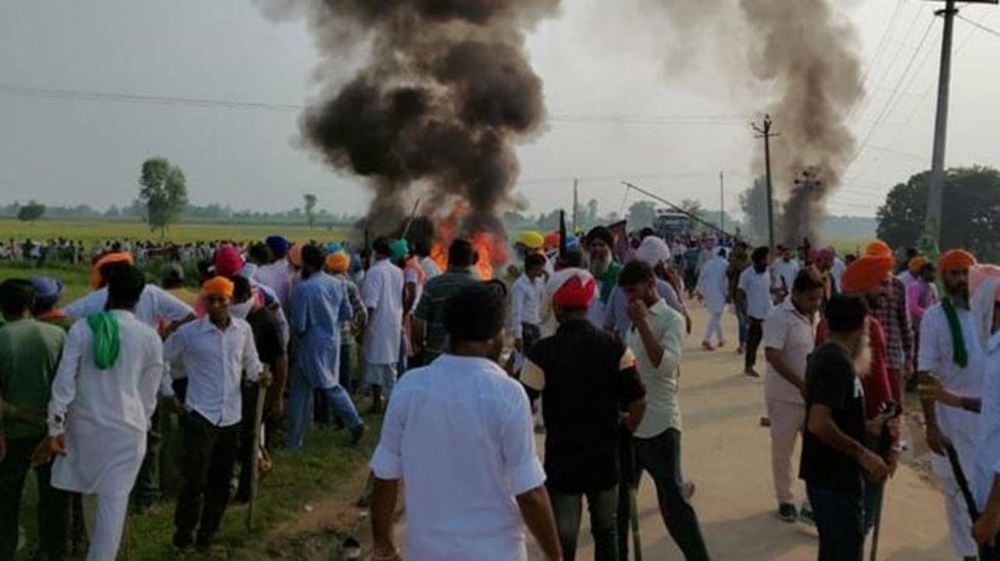लखीमपुर खीरी हिंसा: किसानों को कुचलने वाली गाड़ी में सवार भाजपा नेता समेत चार गिरफ्तार
