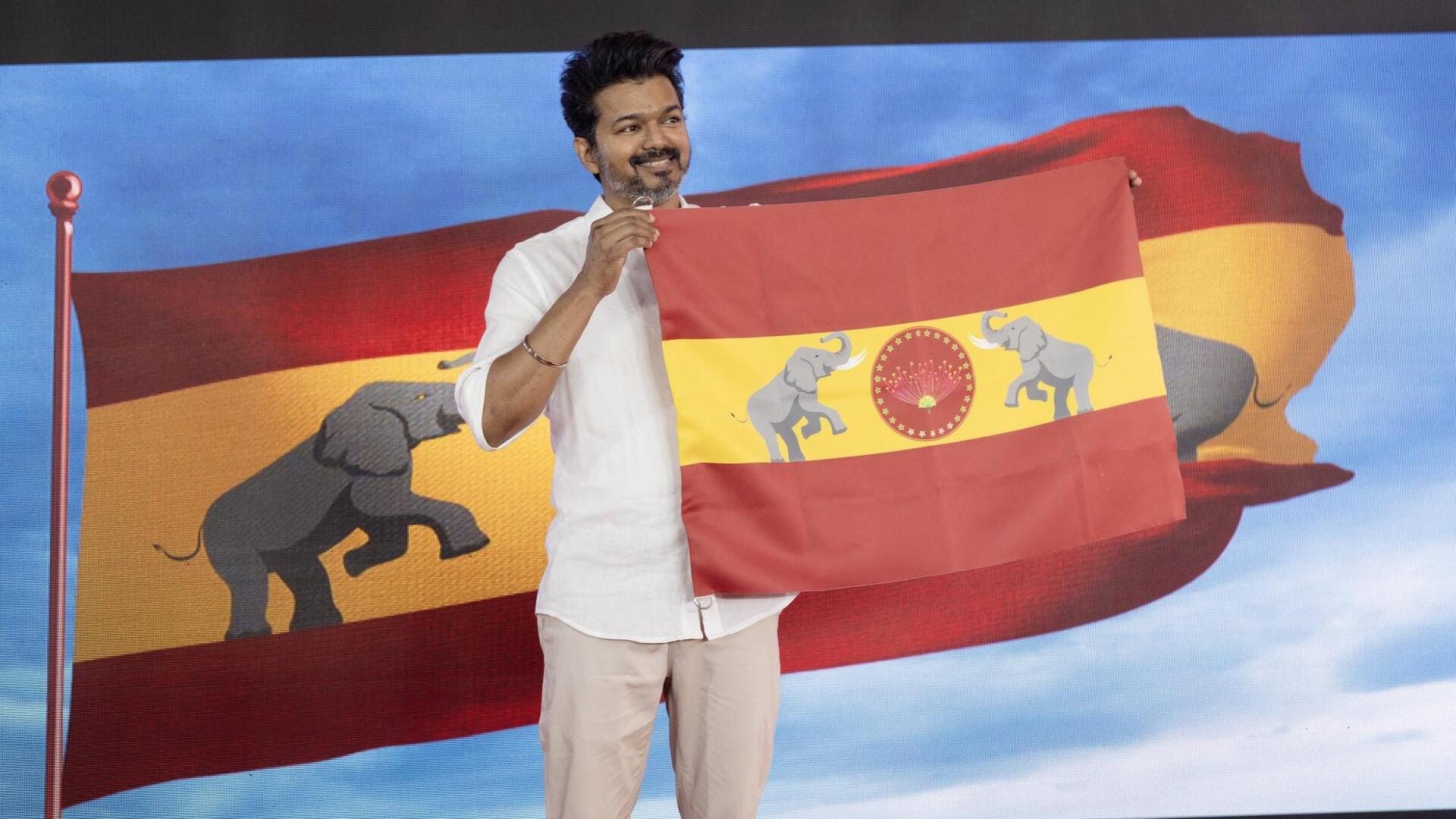 Thalapathy Vijay unveils flag, symbol of Tamilaga Vettri Kazhagam