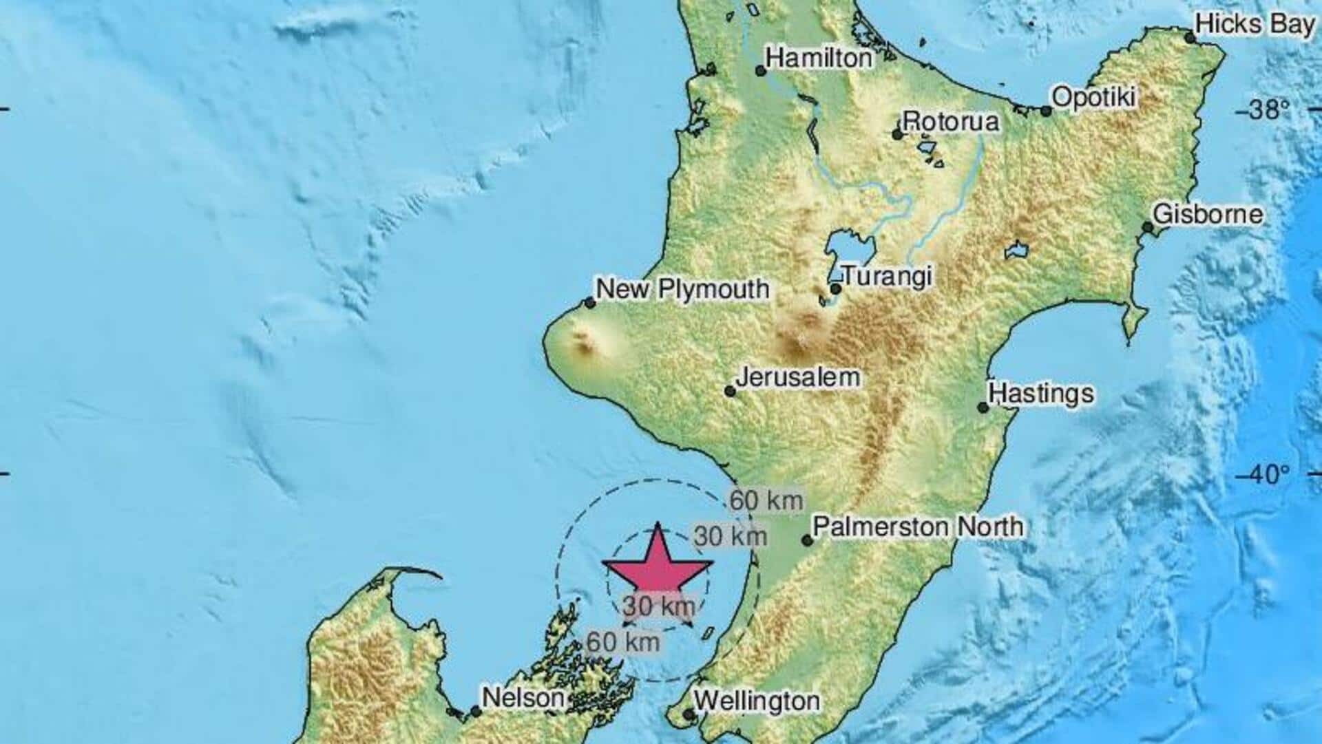 न्यूजीलैंड में आया 6.1 तीव्रता का भूकंप, नुकसान की कोई खबर नहीं