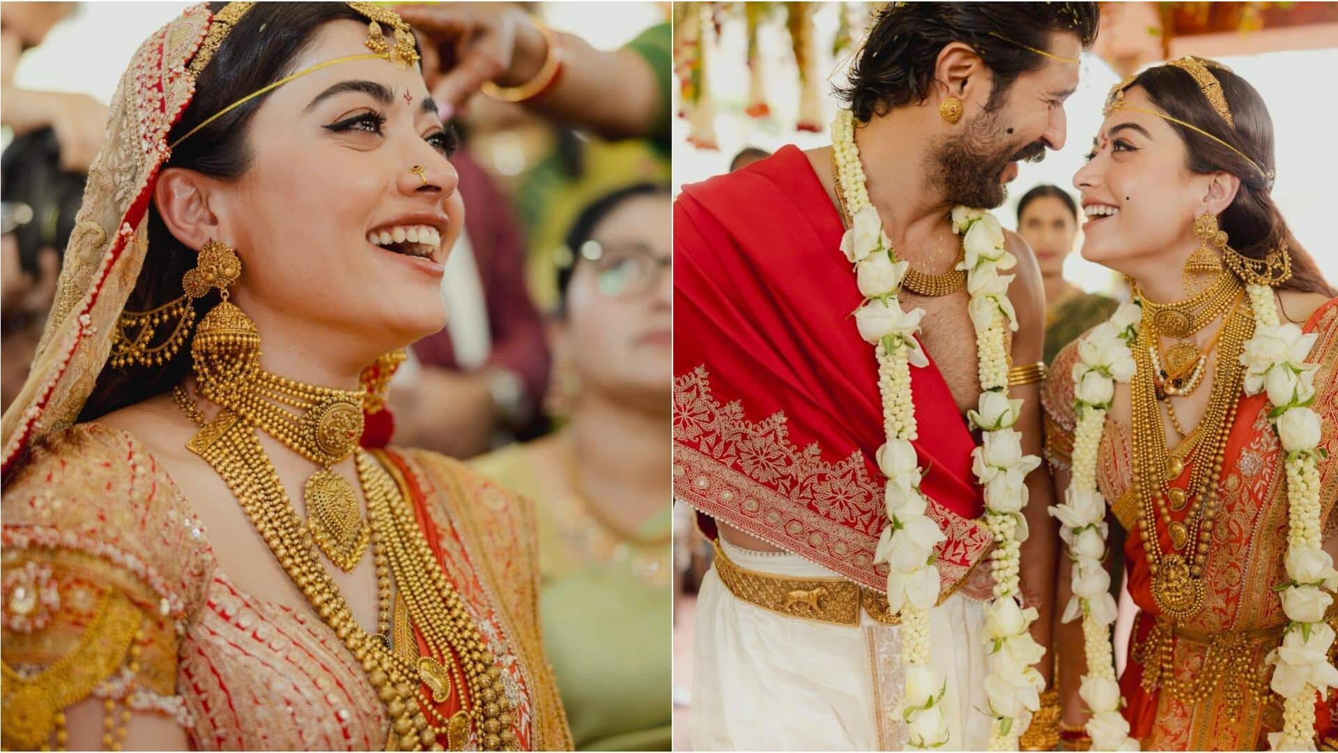 रश्मिका और विजय की शादी के बाद पहली झलक, एयरपोर्ट पर दिखा खूबसूरत लुक