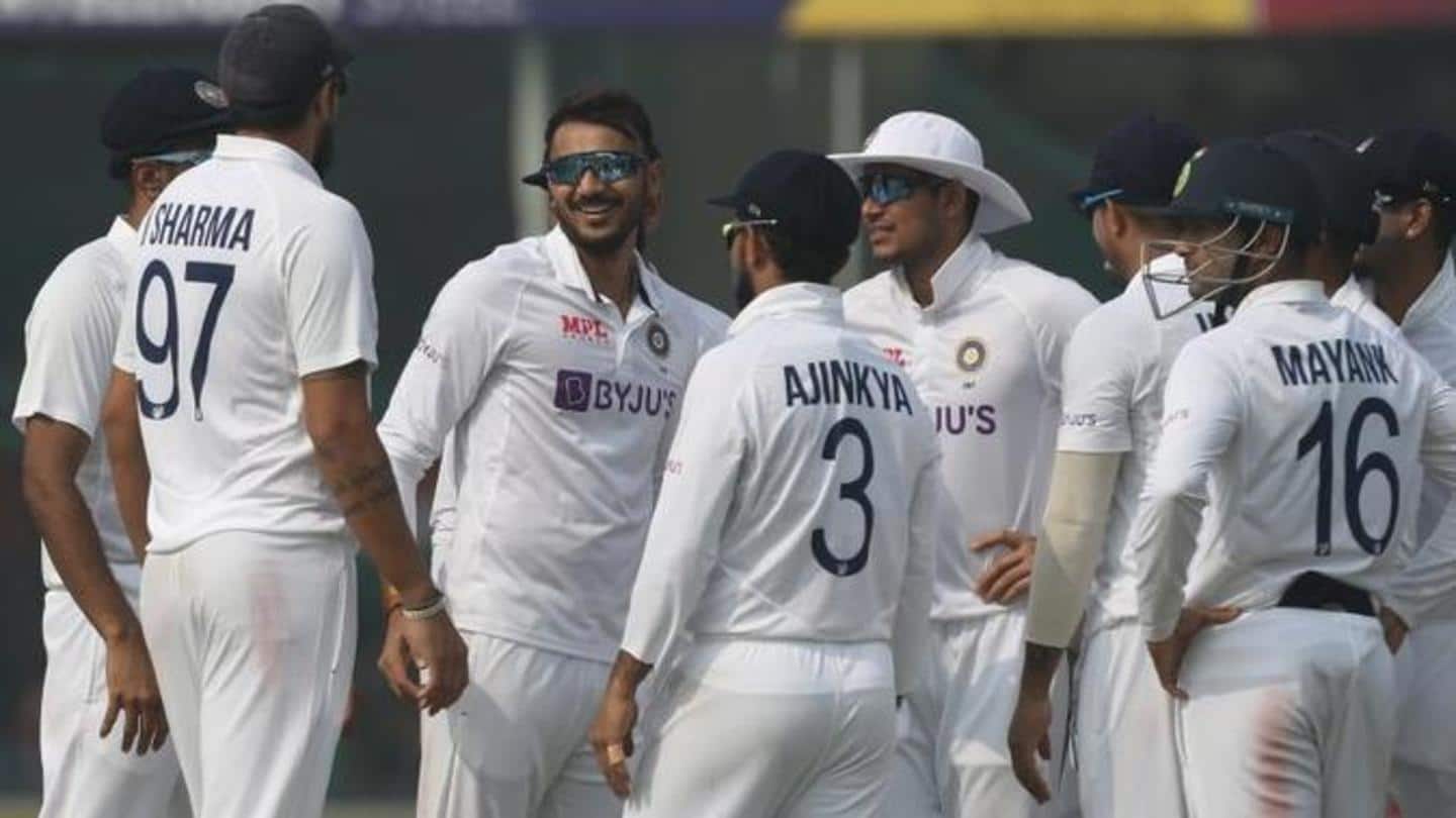 कानपुर टेस्ट: न्यूजीलैंड को समेटकर भारत ने बनाई बढ़त, अक्षर पटेल ने झटके पांच विकेट