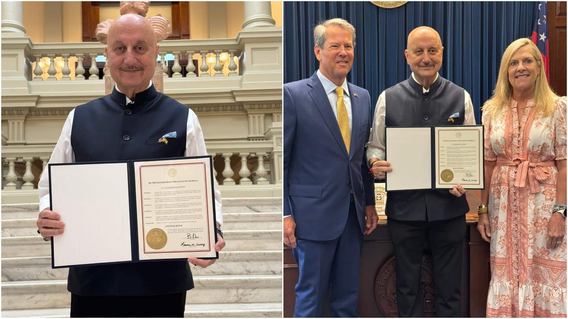 अनुपम खेर को अमेरिकी गवर्नर से मिला विशेष सम्मान, अभिनेता ने लिखा भावुक पोस्ट