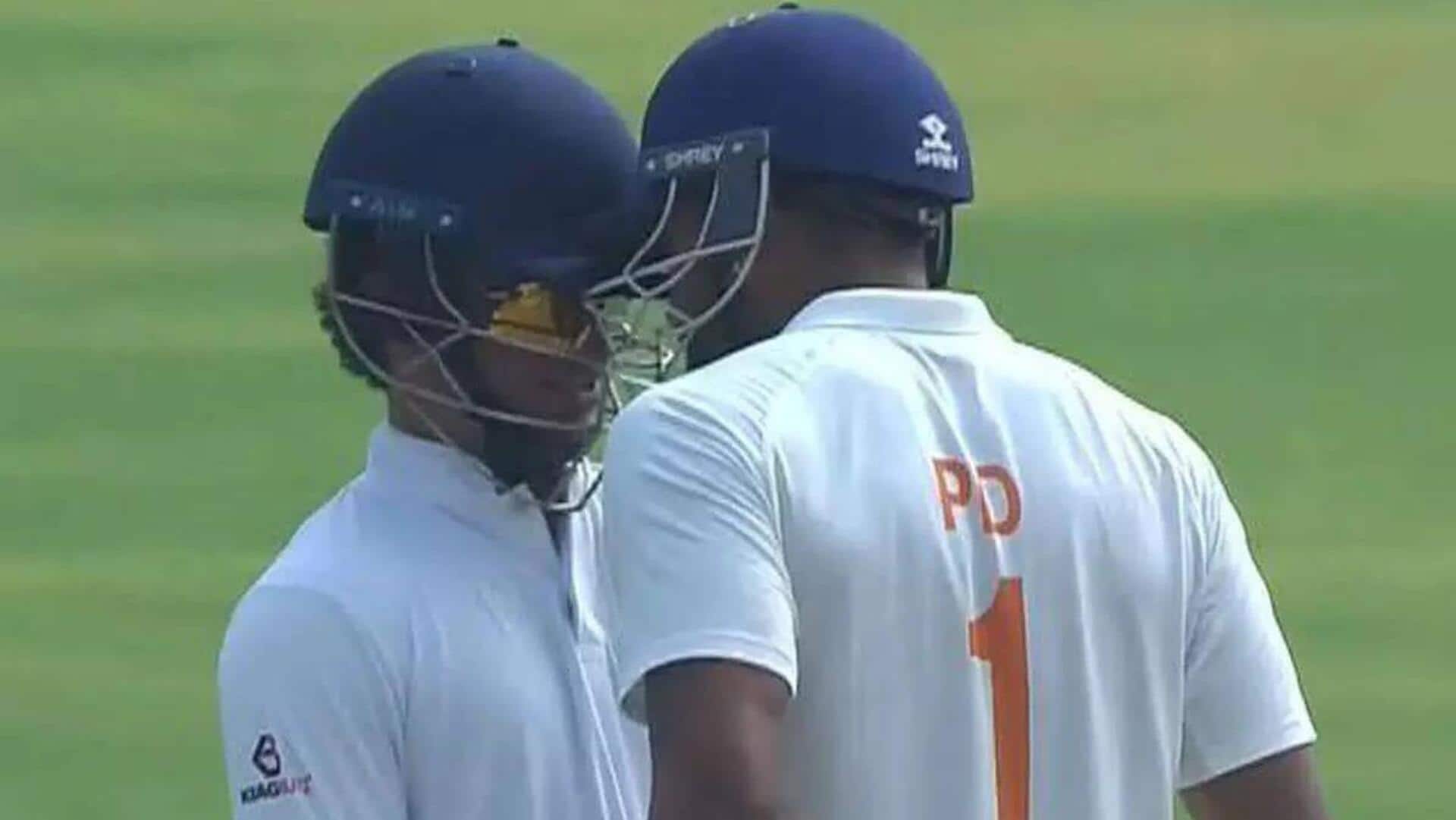 रणजी ट्रॉफी 2025-26, फाइनल: जम्मू के कप्तान पारस डोगरा ने कर्नाटक के खिलाड़ी को मारा धक्का