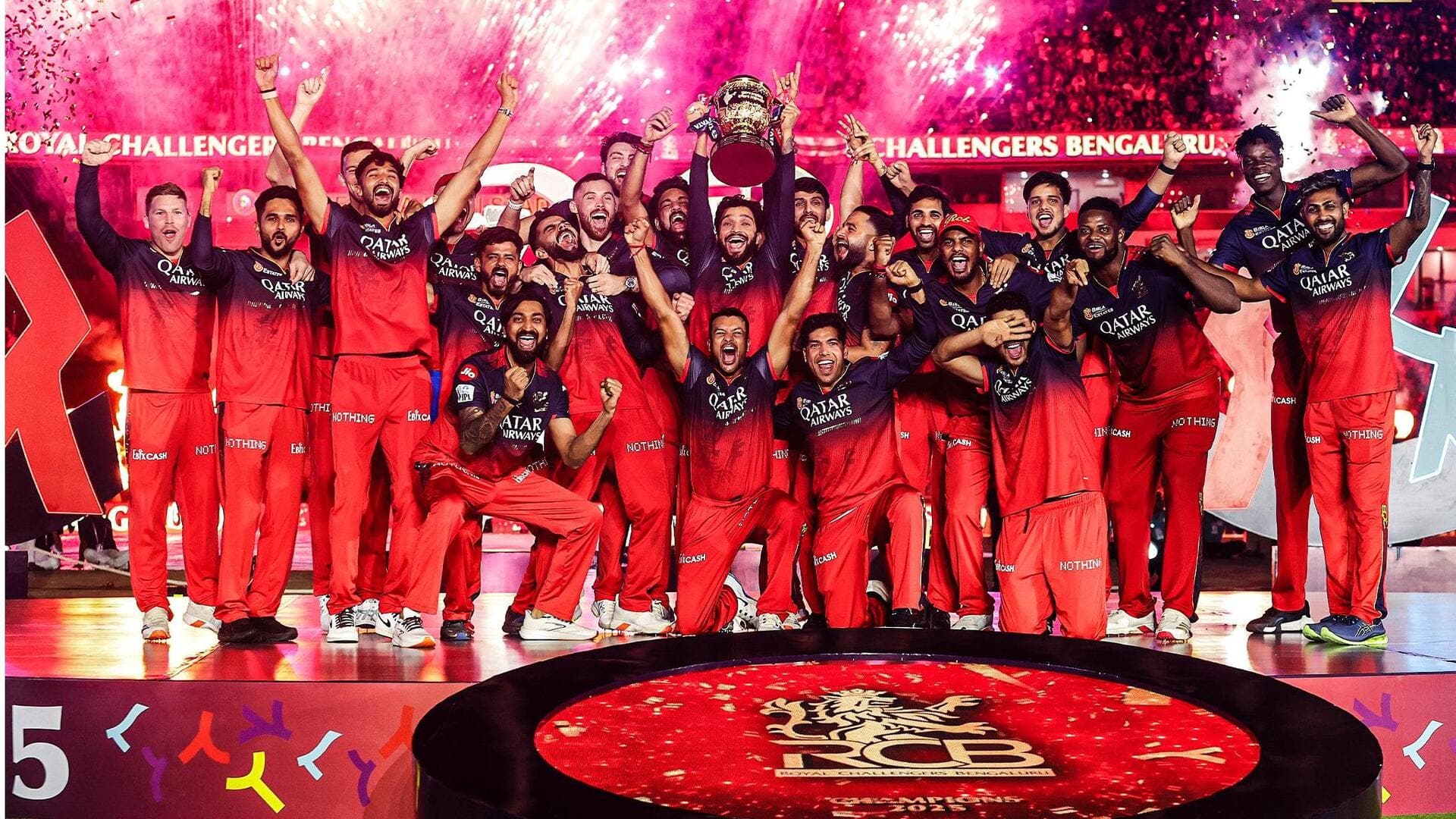 IPL 2025: चिन्नास्वामी स्टेडियम में RCB ने निकाली 'विजय परेड', देखें वीडियो IPL 2025: चिन्नास्वामी स्टेडियम में RCB ने निकाली 'विजय परेड', देखें वीडियो