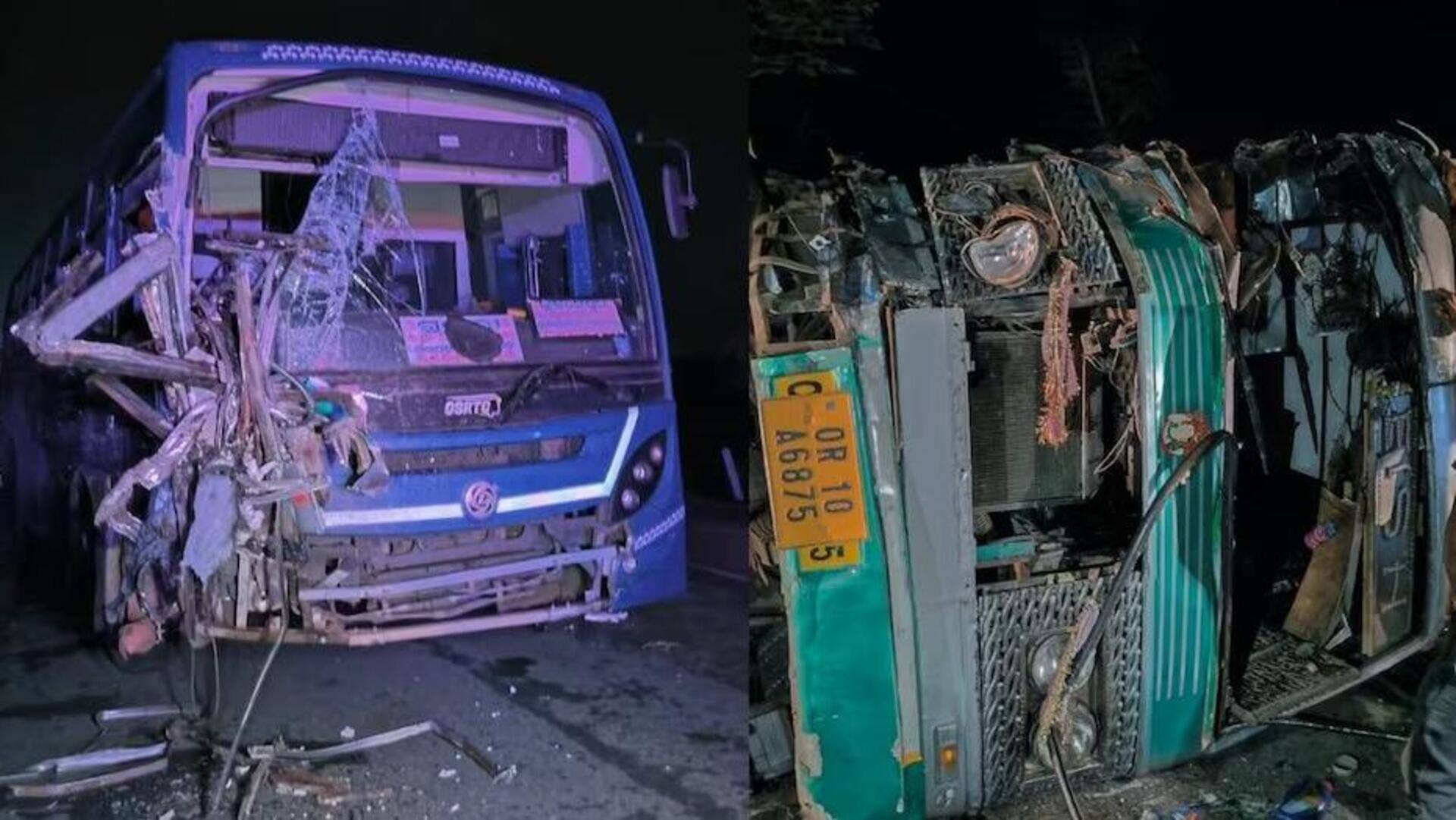 ओडिशा: गंजम में सरकारी और निजी बस की आमने-सामने से टक्कर, 10 यात्रियों की मौत