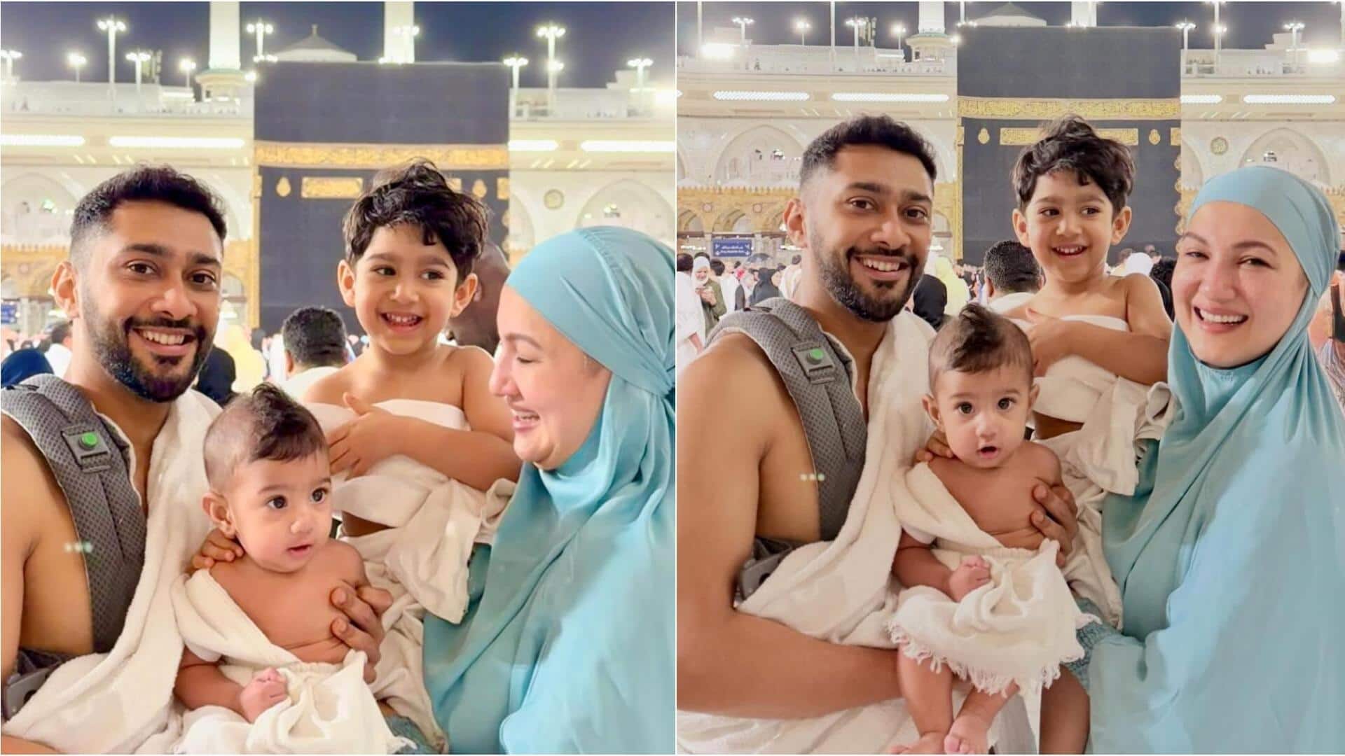 गौहर खान ने कराया दूसरे बेटे का दीदार, उमराह करने पहुंचे नन्हे 'फरवान'